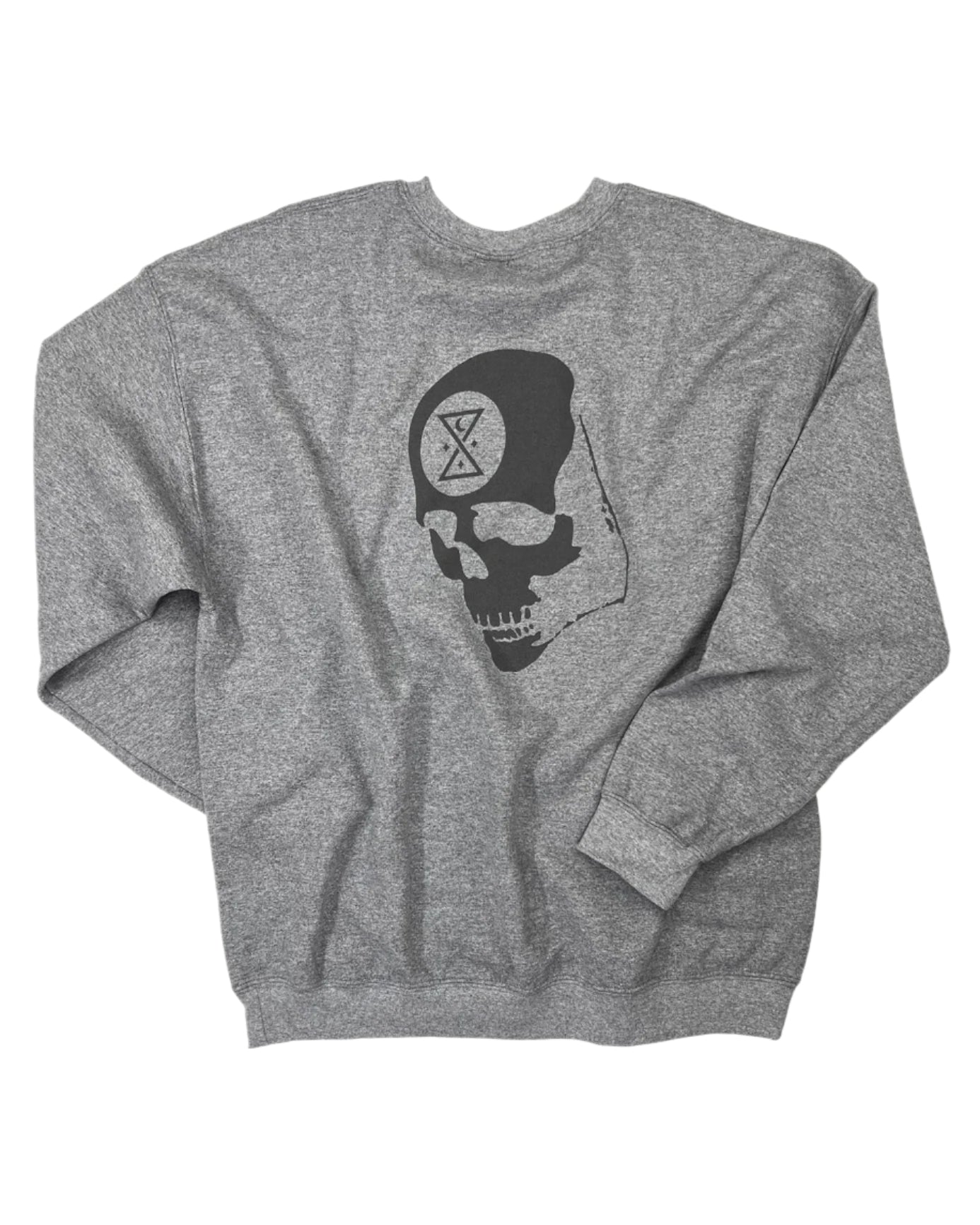 Athletic Gray Ominous Skull Crewneck - GHOSTSHIP.Supply