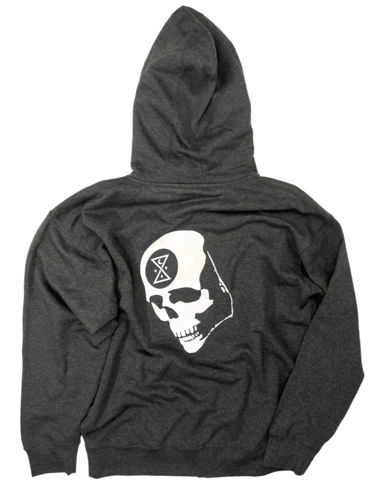 Dark Heather Gray Ominous Zip Up Hoodie Sweats - GHOSTSHIP.Supply