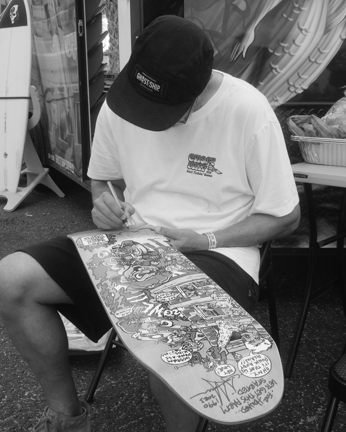 Keep on Huckin Tee - White - GHOSTSHIP.Supply