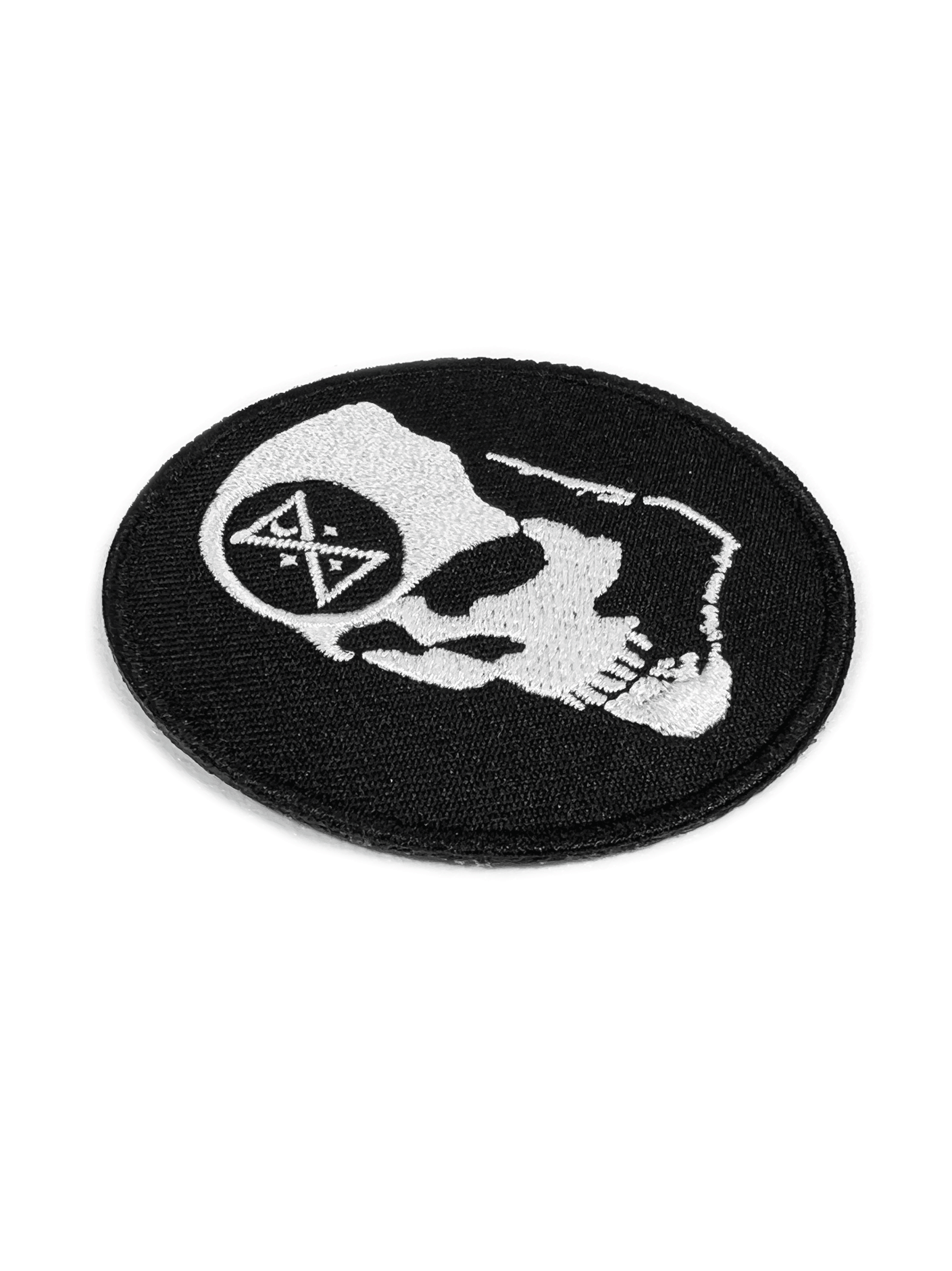 Ominous Skull Embroidered Circle Patch - GHOSTSHIP.Supply