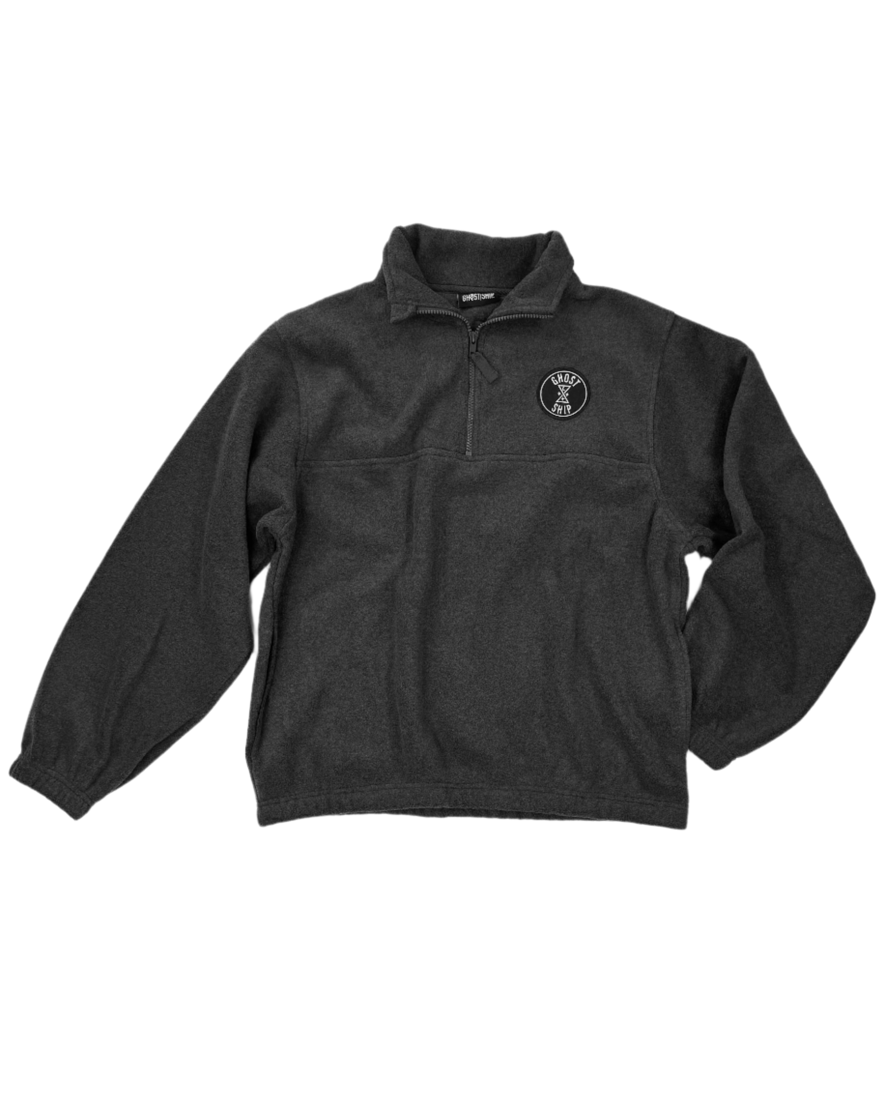 Quarter Zip Insignia Fleece - Charcoal - GHOSTSHIP.Supply