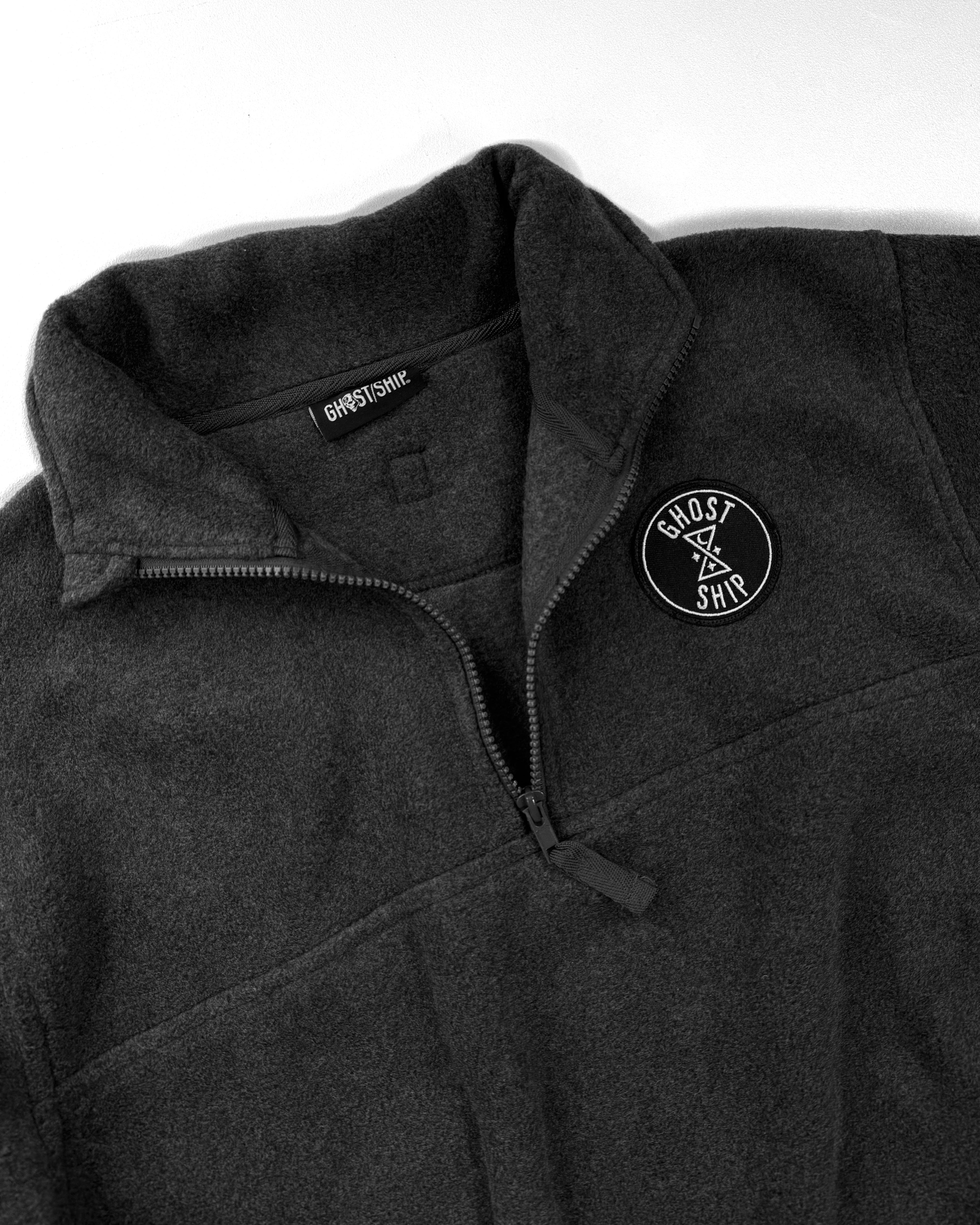 Quarter Zip Insignia Fleece - Charcoal - GHOSTSHIP.Supply