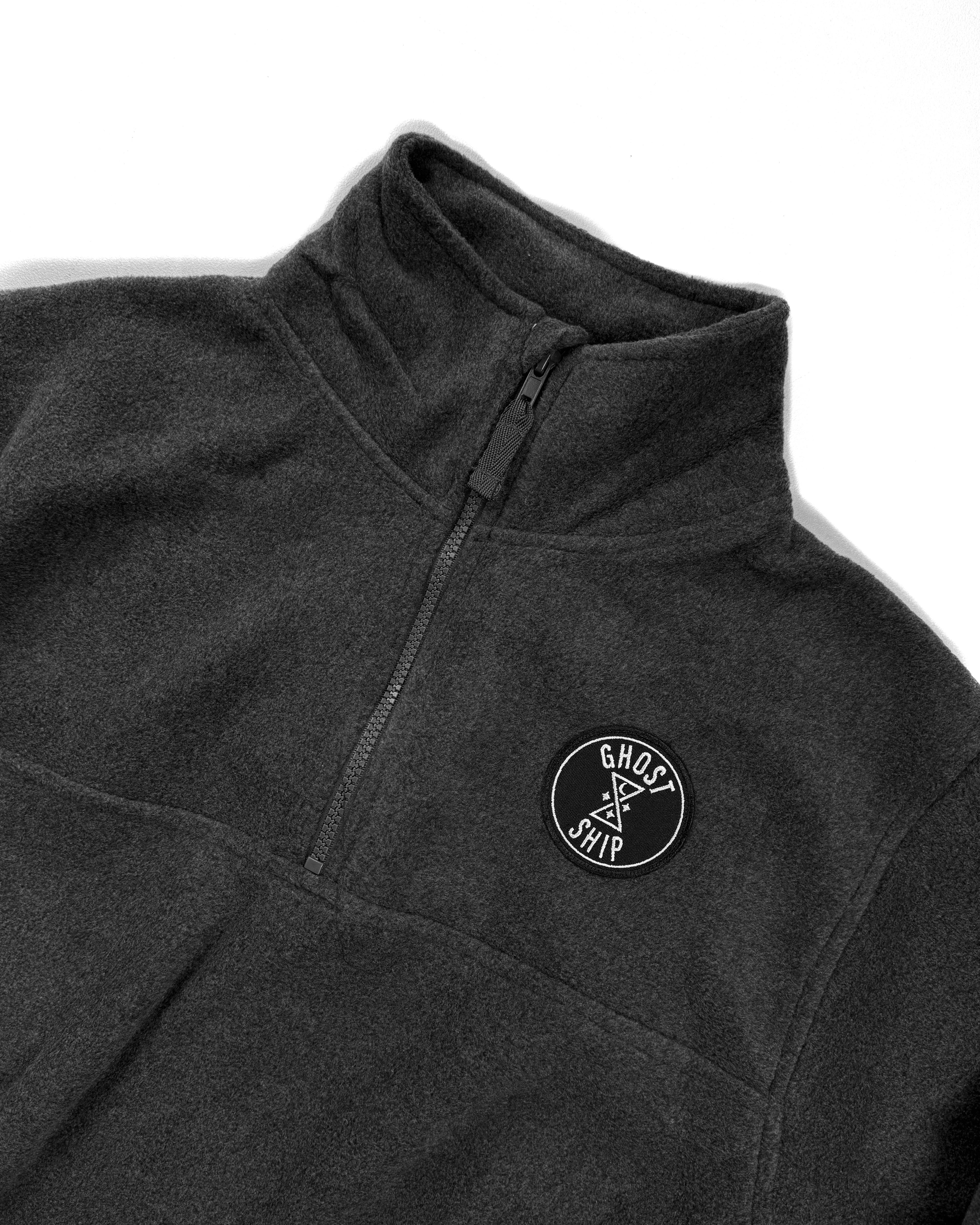Quarter Zip Insignia Fleece - Charcoal - GHOSTSHIP.Supply