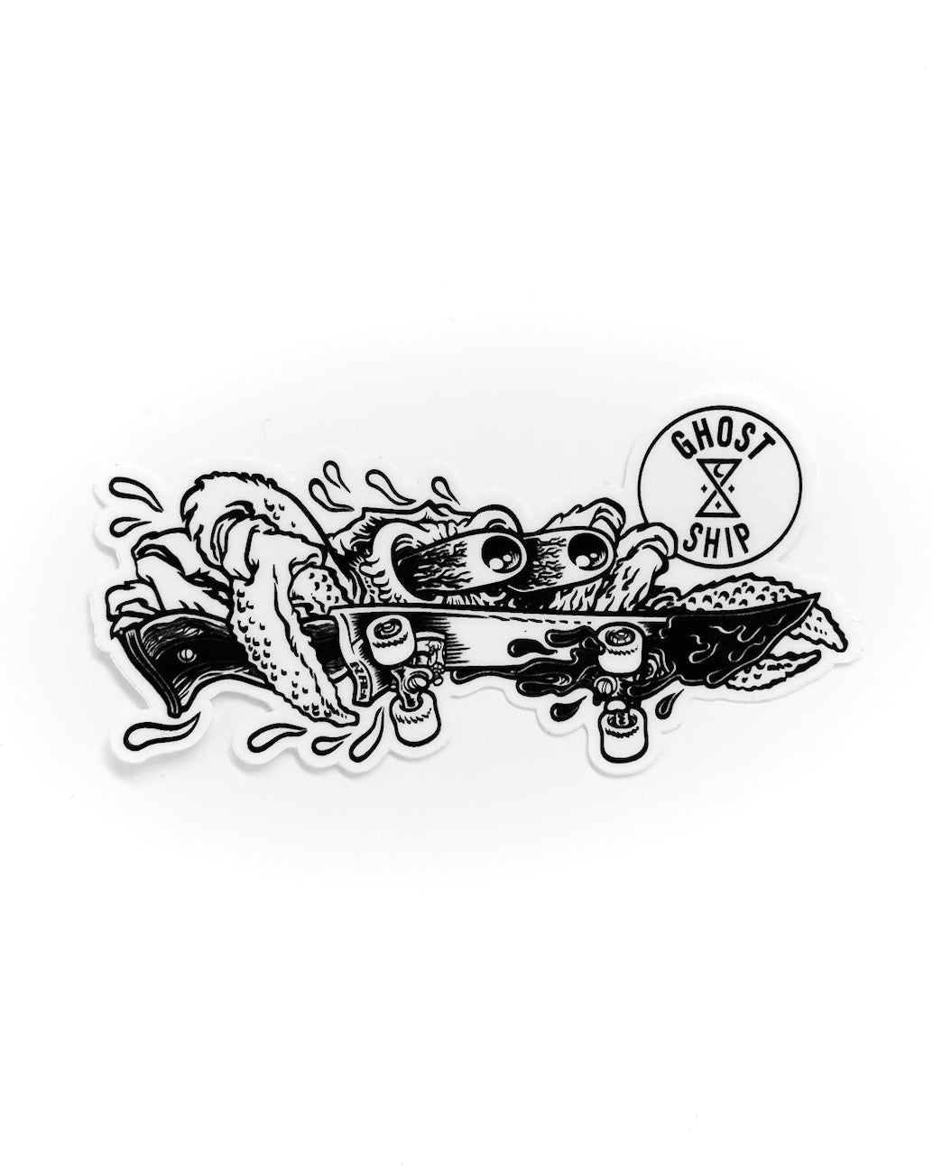 Shredder White Die Cut Sticker - Medium - GHOSTSHIP.Supply
