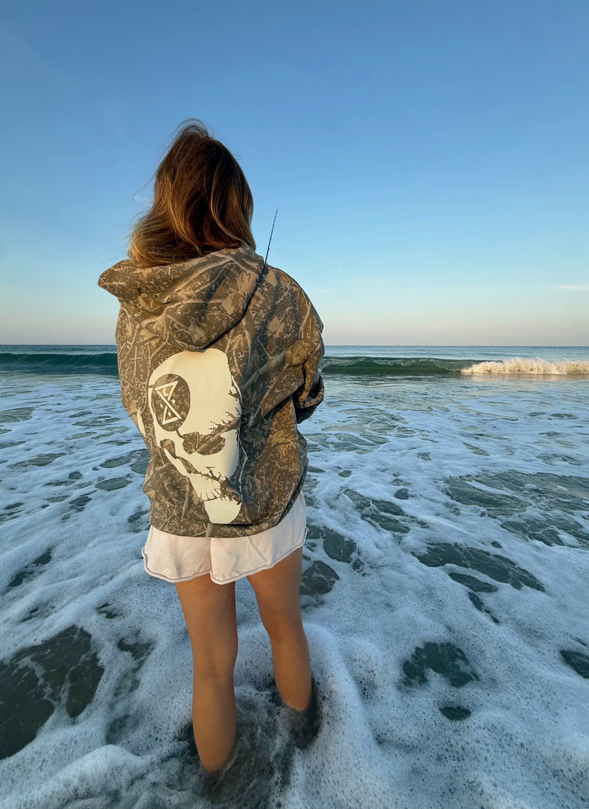 GHOST SHIP Deadwood Camo Outer Banks Skull Hoodie | Coastal Skate Apparel - Ghost Ship Supply
