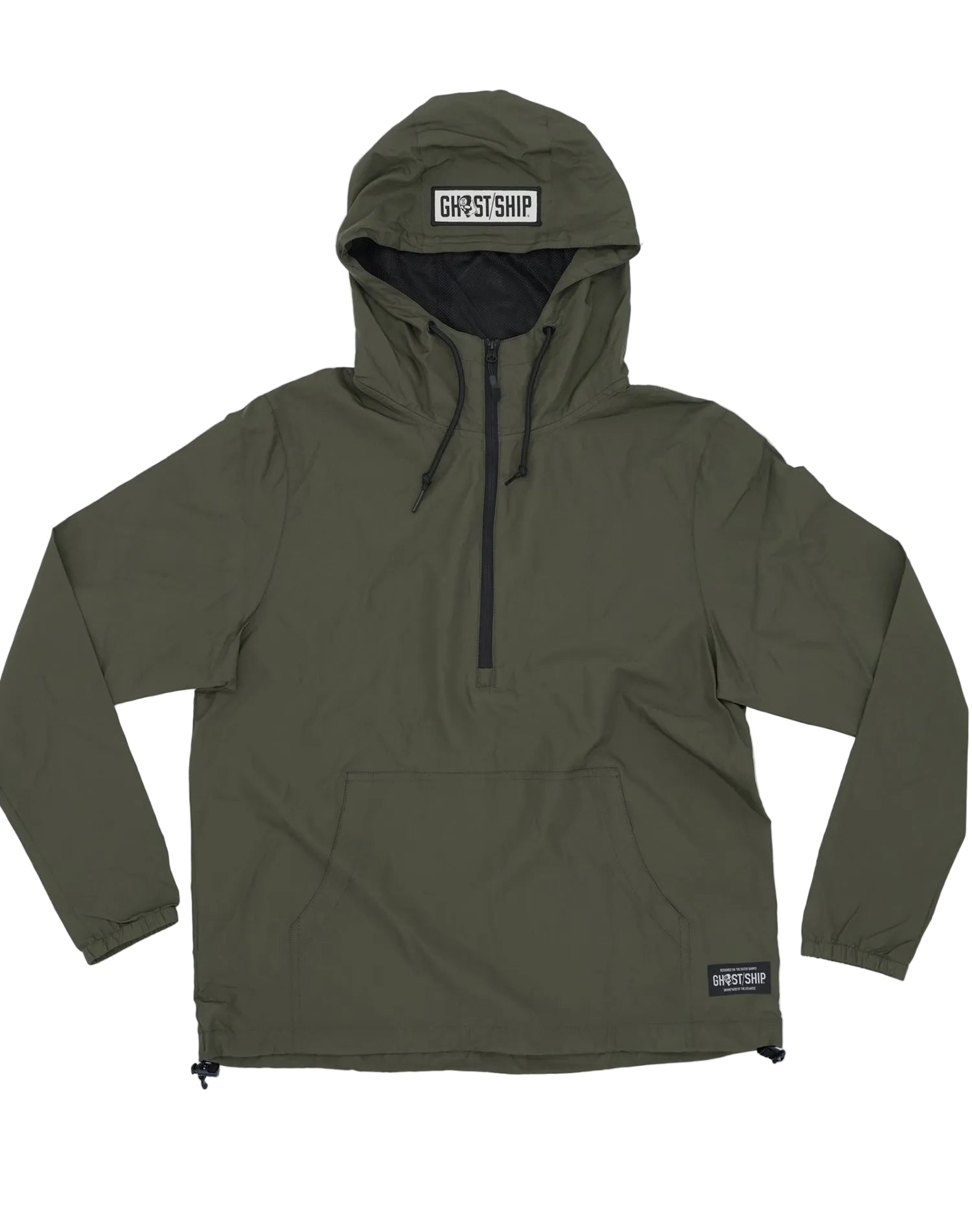 GHOST SHIP Graffiti Outer Banks Skull Windbreaker | Coastal Outerwear - ghostship supply