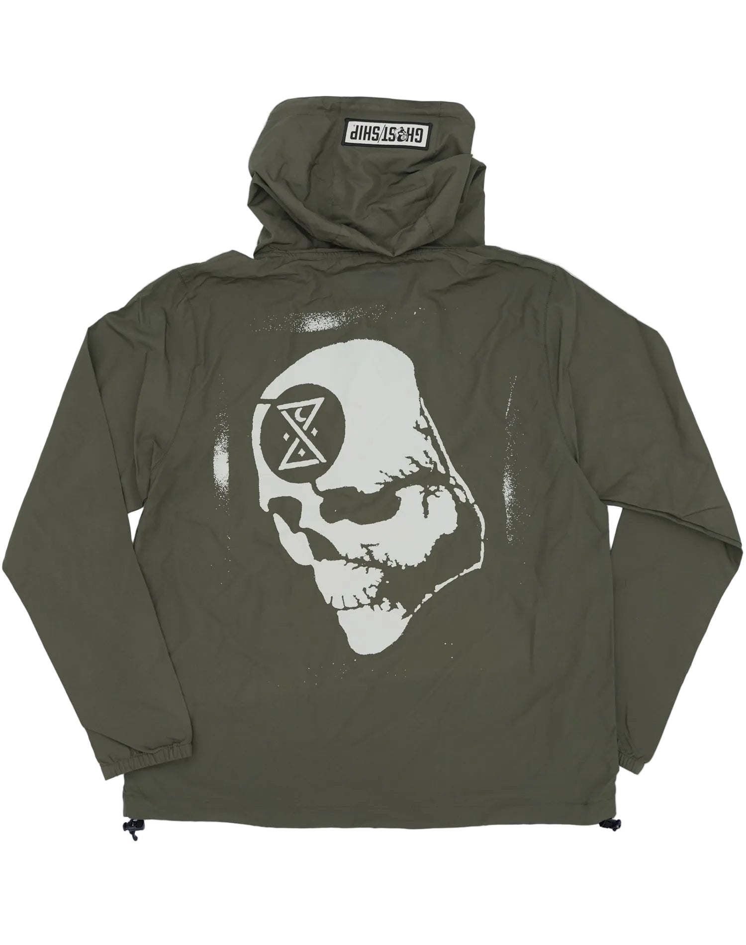 GHOST SHIP Graffiti Outer Banks Skull Windbreaker | Coastal Outerwear - ghostship supply
