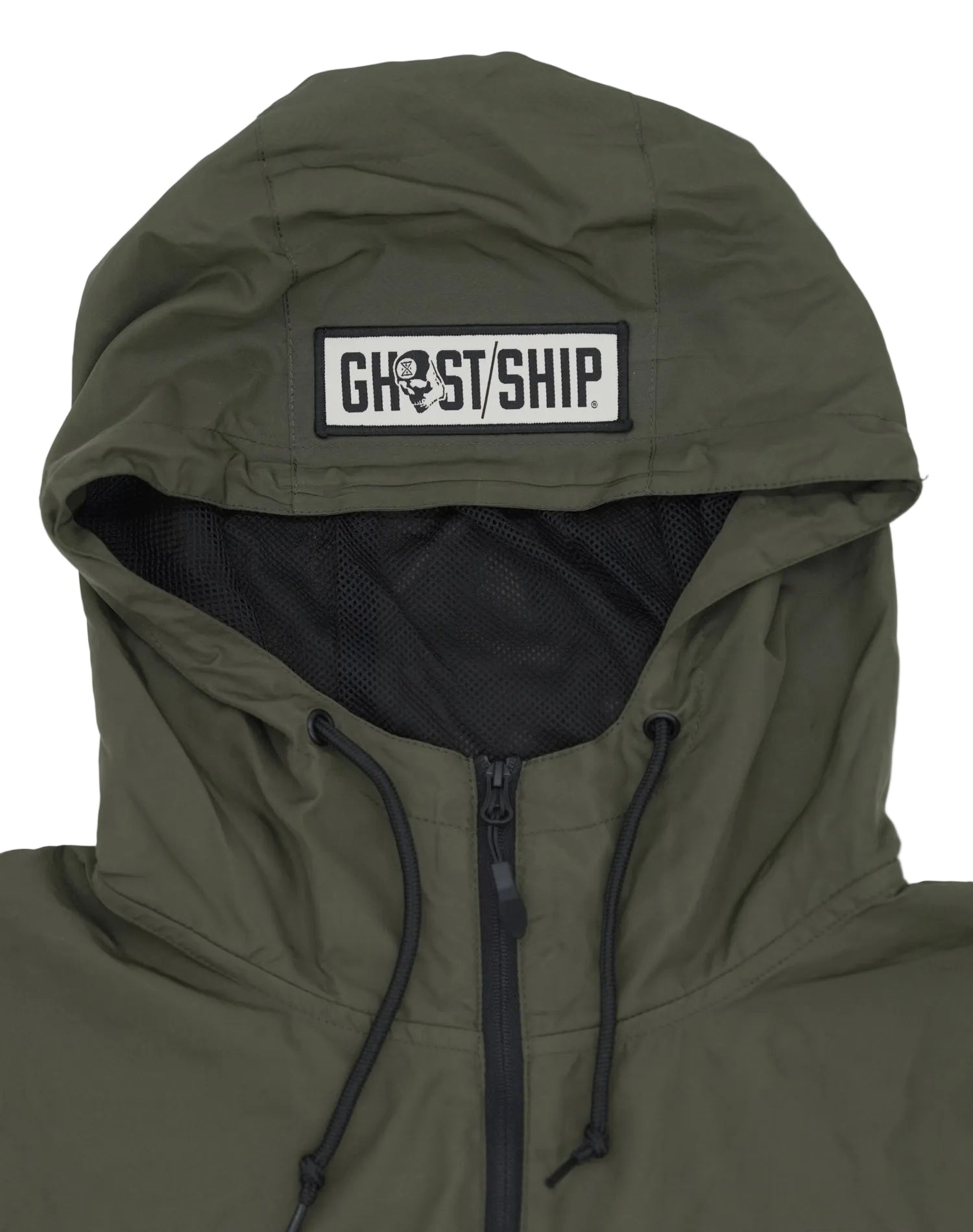 GHOST SHIP Graffiti Outer Banks Skull Windbreaker | Coastal Outerwear - ghostship supply