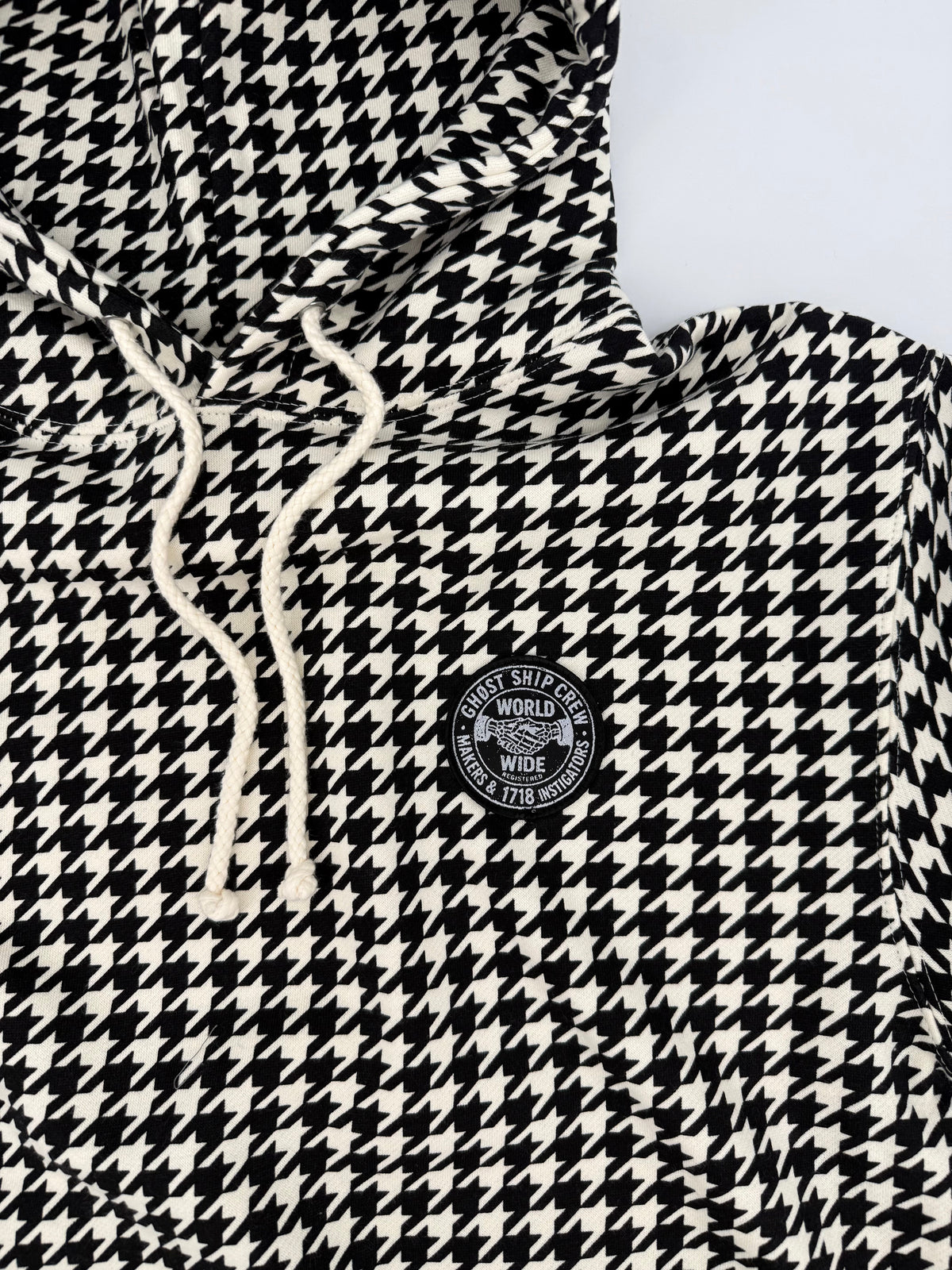 GHOST SHIP Outer Banks Skull Houndstooth Hoodie | Coastal Streetwear - Ghost Ship Supply