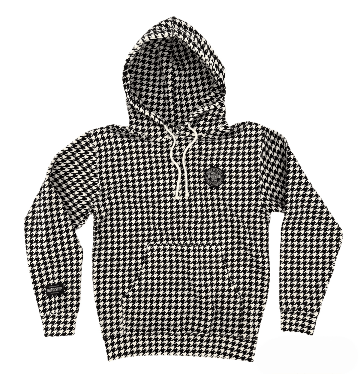 GHOST SHIP Outer Banks Skull Houndstooth Hoodie | Coastal Streetwear - Ghost Ship Supply