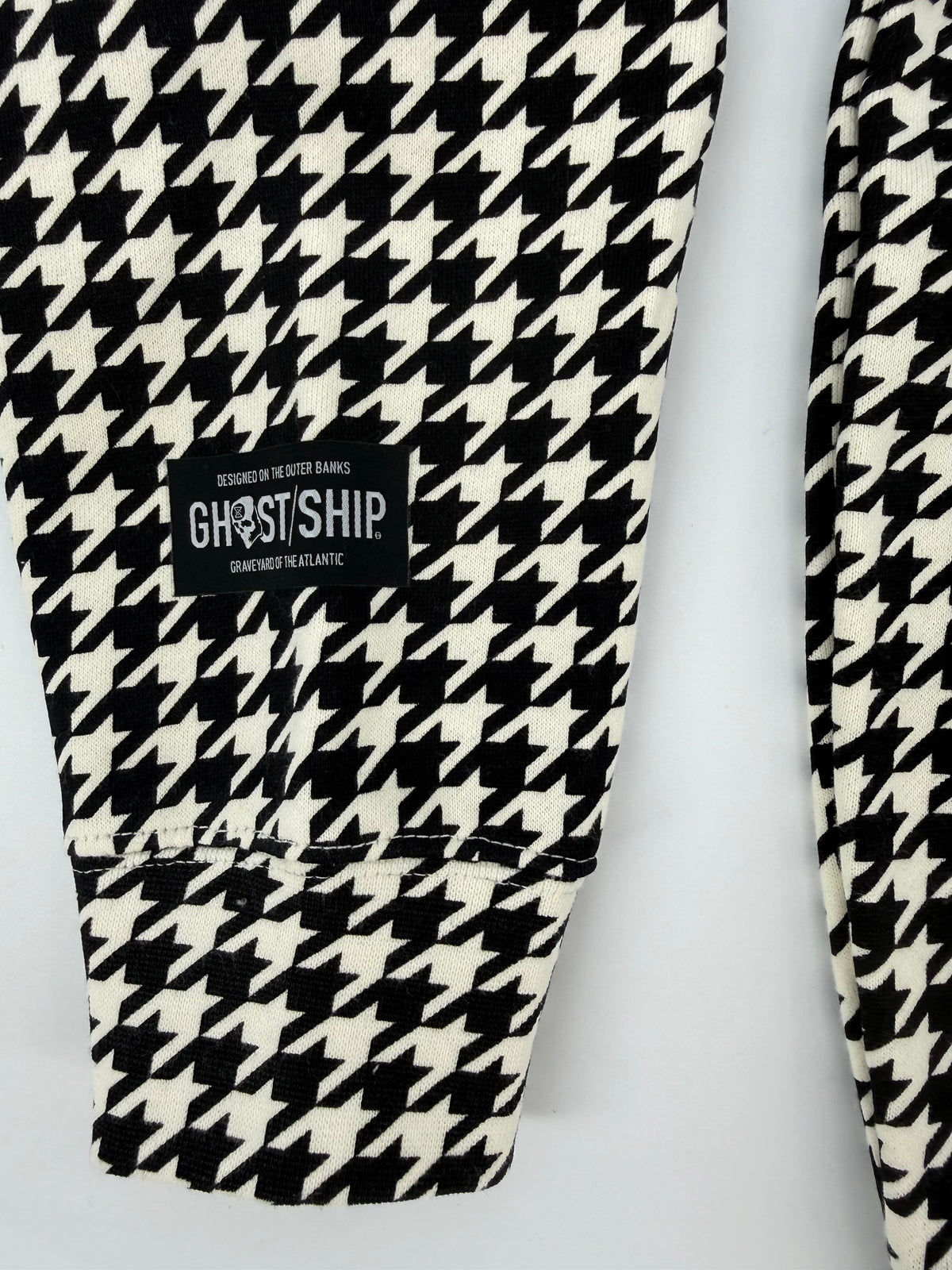 GHOST SHIP Outer Banks Skull Houndstooth Hoodie | Coastal Streetwear - Ghost Ship Supply