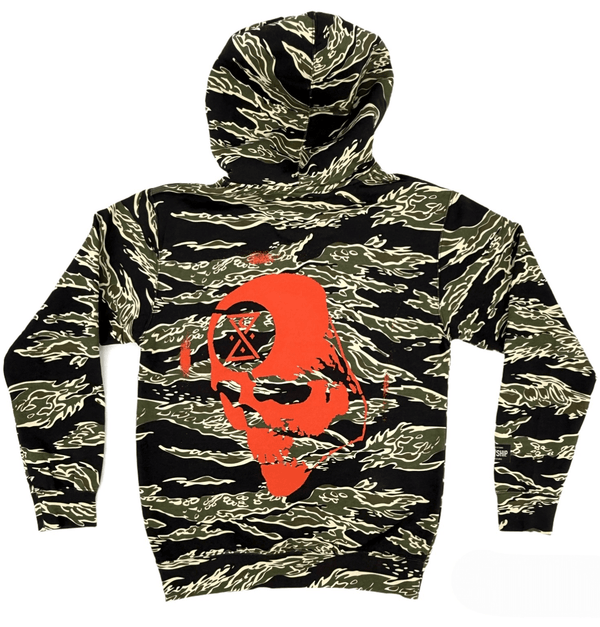 GHOST SHIP Outer Banks Skull Tiger Camo Hoodie | Coastal Streetwear - Ghost Ship Supply