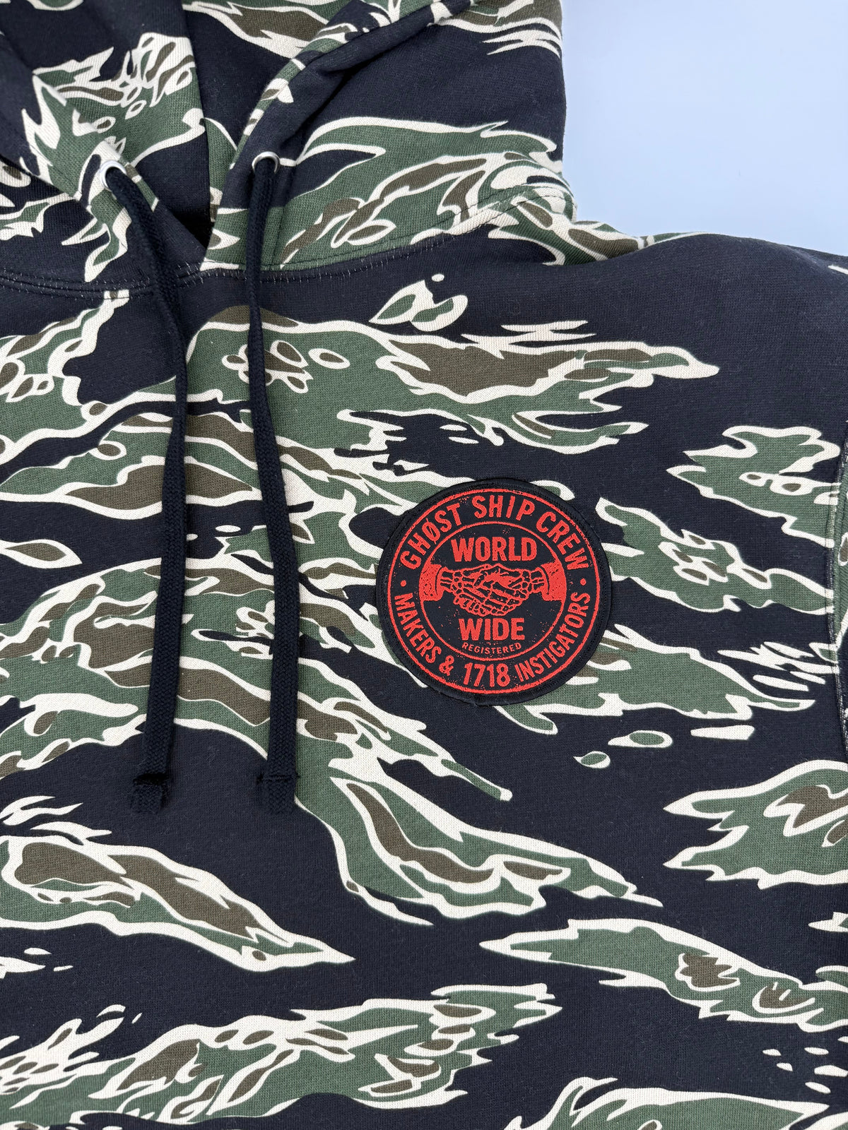 GHOST SHIP Outer Banks Skull Tiger Camo Hoodie | Coastal Streetwear - Ghost Ship Supply