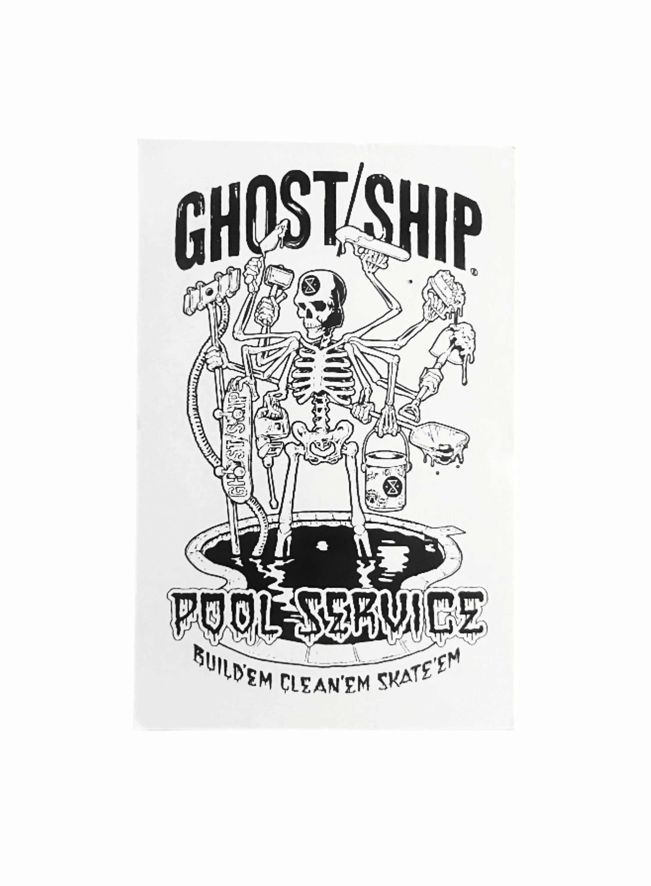GHOST/SHIP POOL SERVICE STICKER - 2 COLORS - GHOSTSHIP.Supply