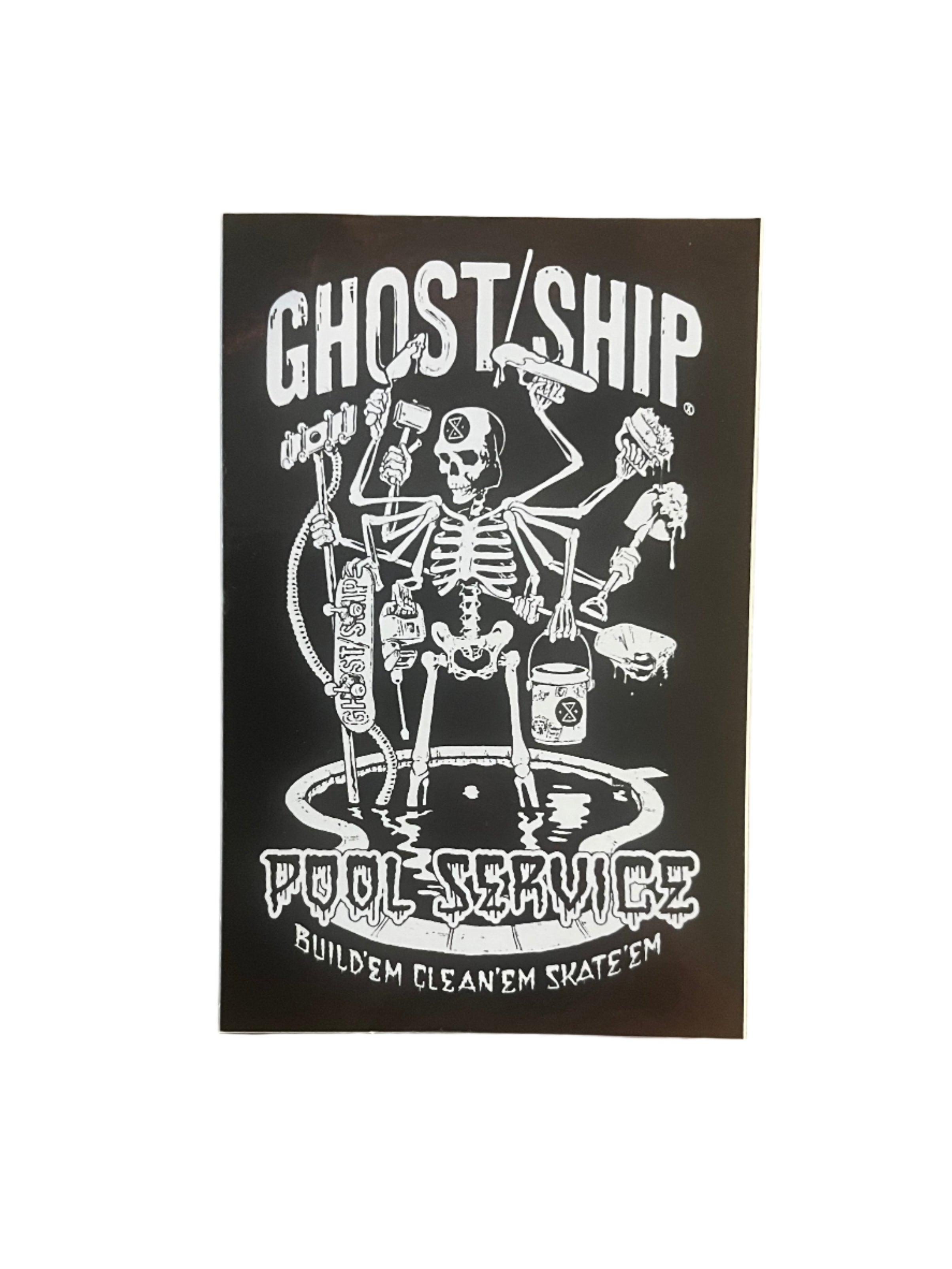GHOST/SHIP POOL SERVICE STICKER - 2 COLORS - GHOSTSHIP.Supply