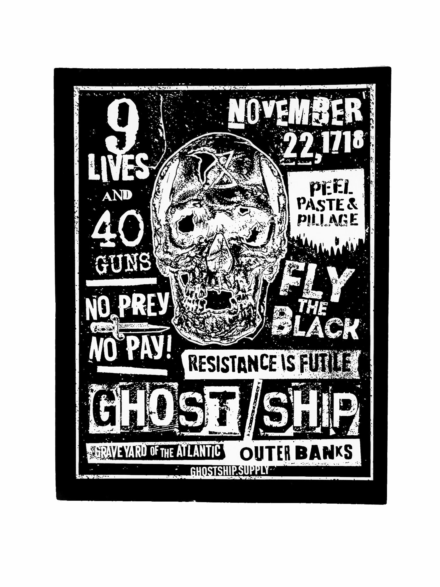 GS Punk Flyer Sticker - 2 Colors - GHOSTSHIP.Supply