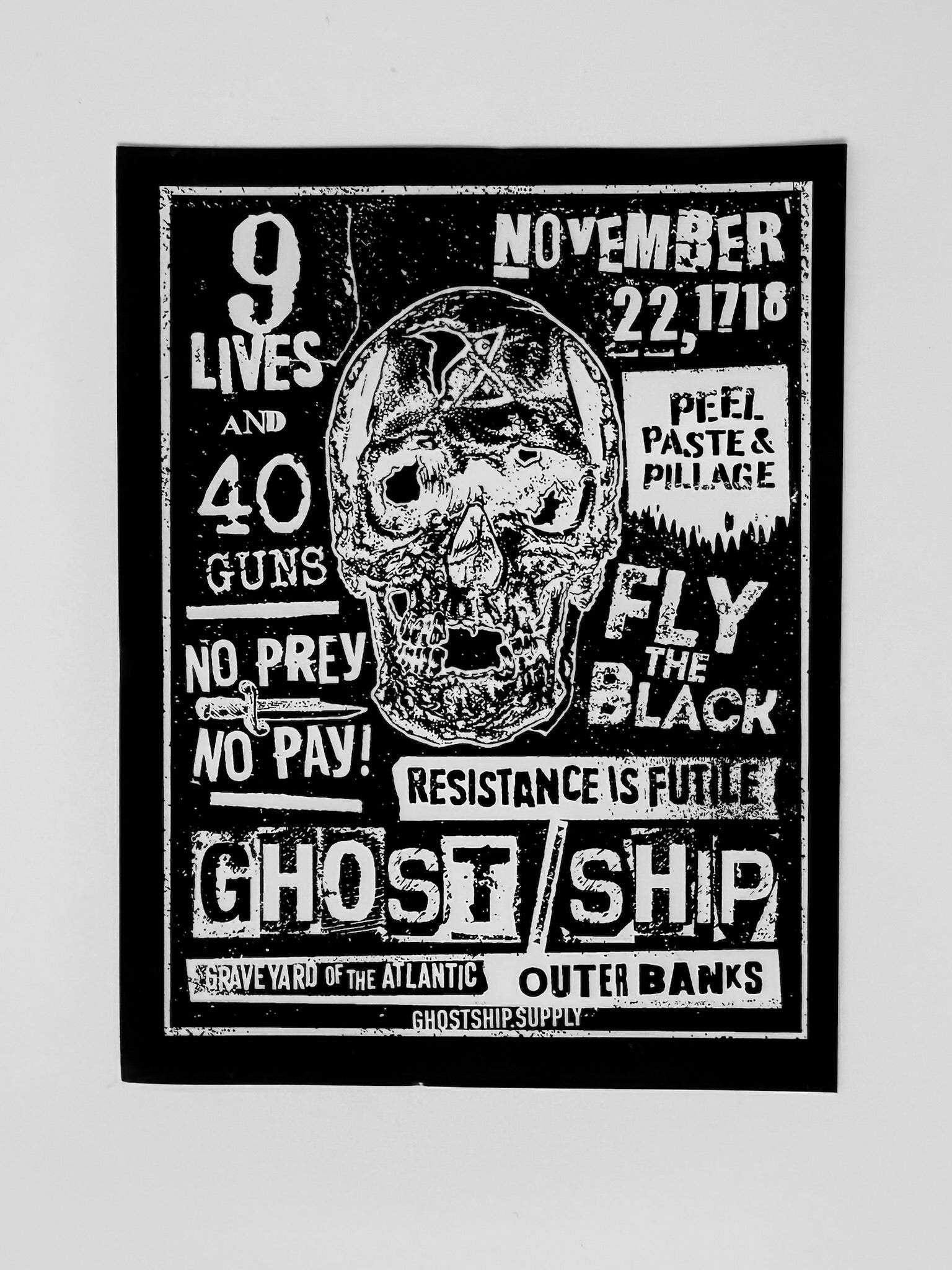 GS Punk Flyer Sticker - 2 Colors - GHOSTSHIP.Supply
