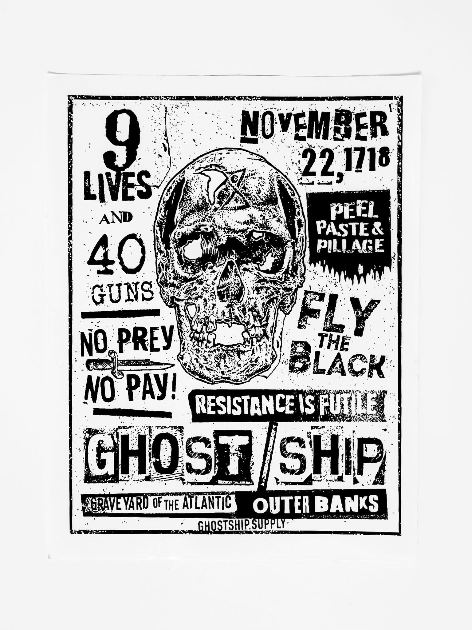 GS Punk Flyer Sticker - 2 Colors - GHOSTSHIP.Supply