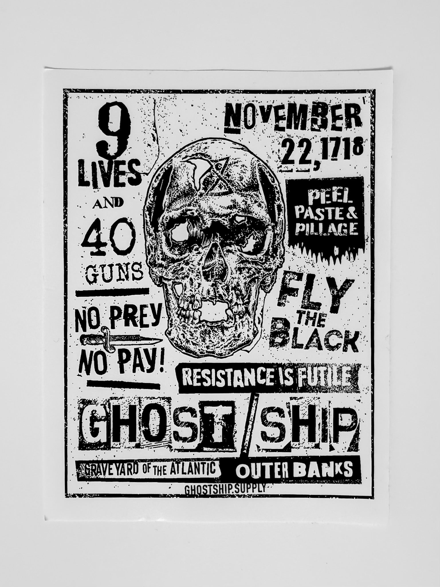 GS Punk Flyer Sticker - 2 Colors - GHOSTSHIP.Supply
