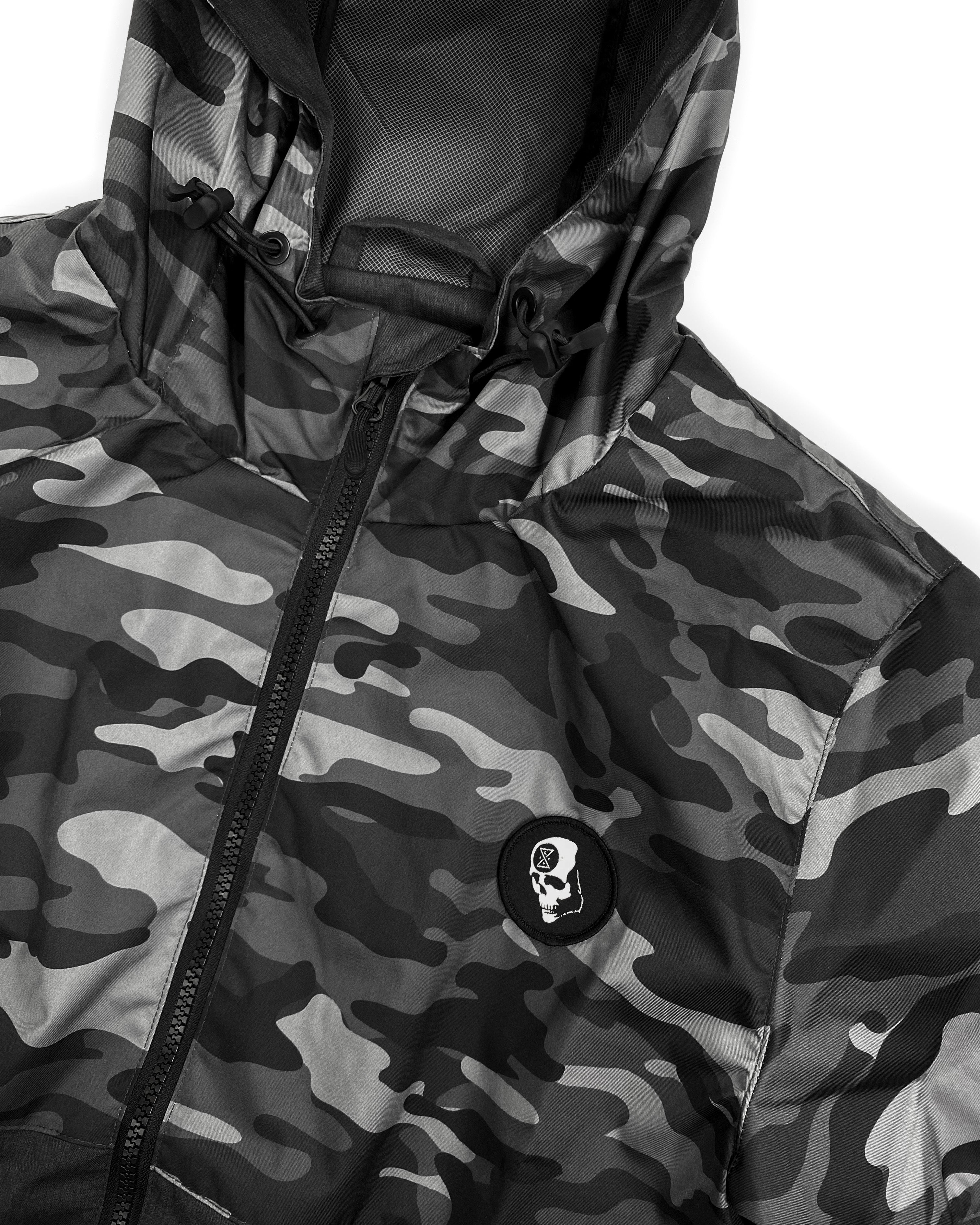 Hybrid Hooded Zip-Up Jacket - Gunmetal Camo