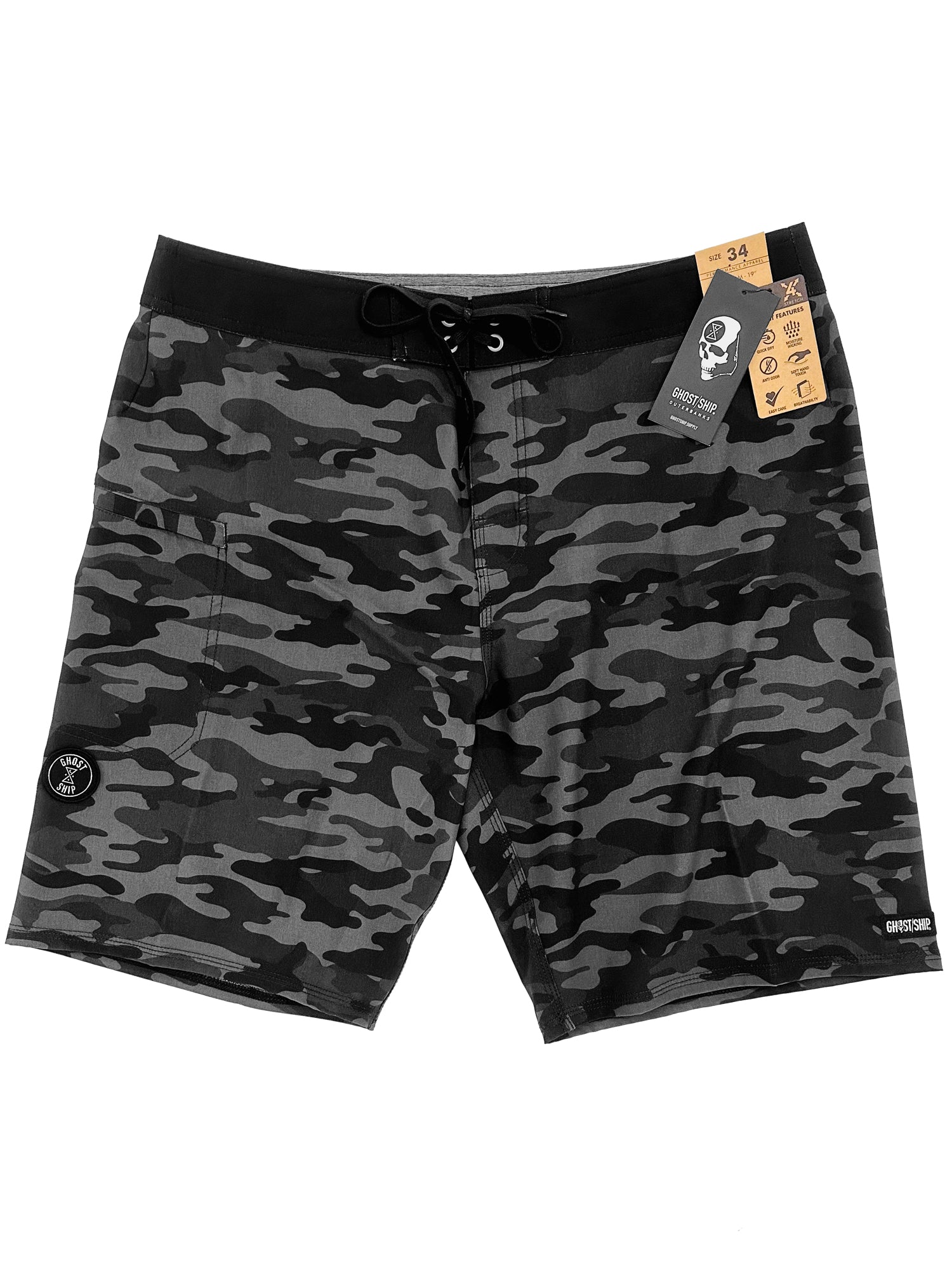 Men's Performance Board Shorts - Low Rise - 3 Colors - GHOSTSHIP.Supply