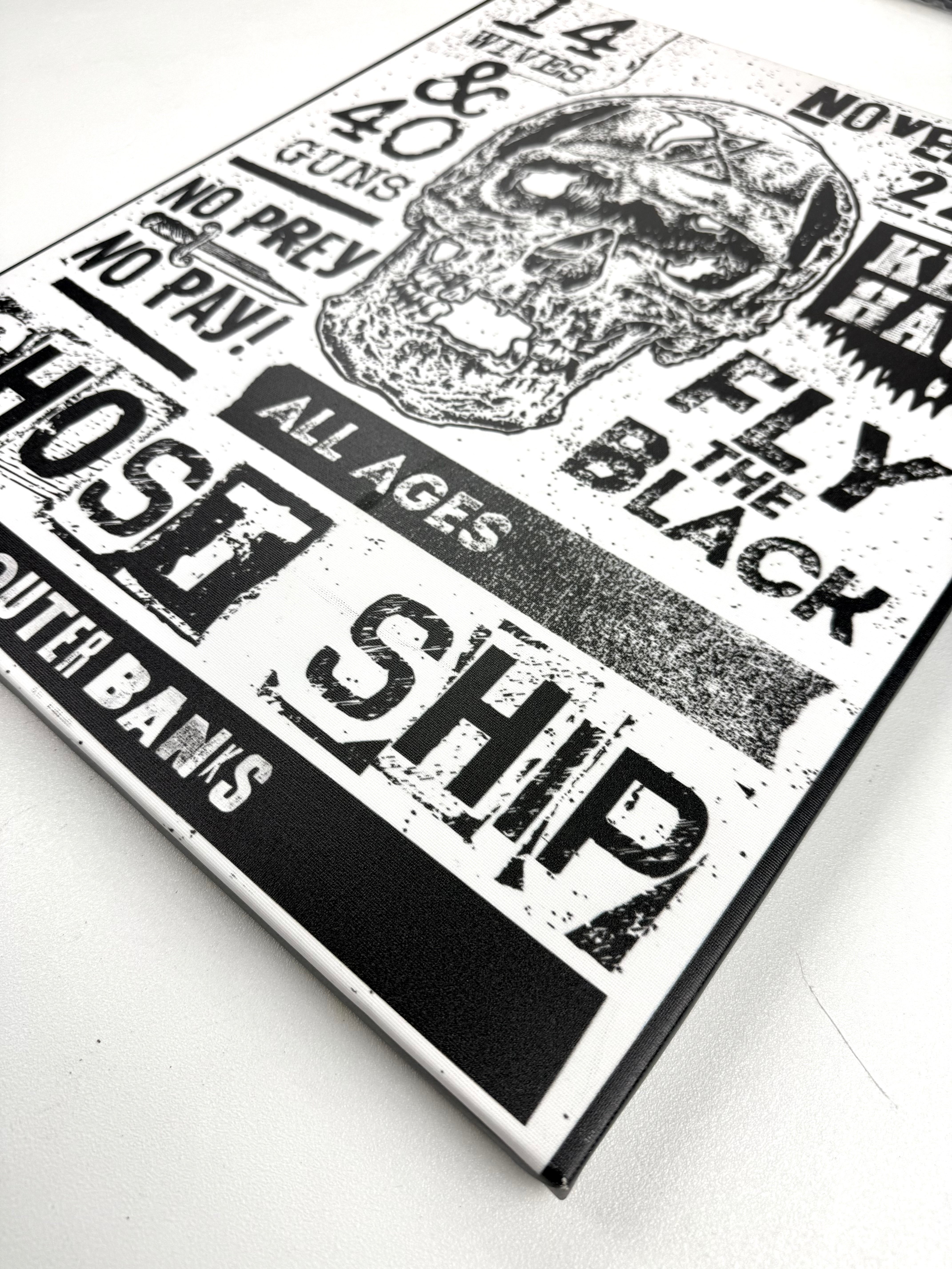 GHOST SHIP Punk Flyer Art Canvas | 16x20 Custom Wall Art