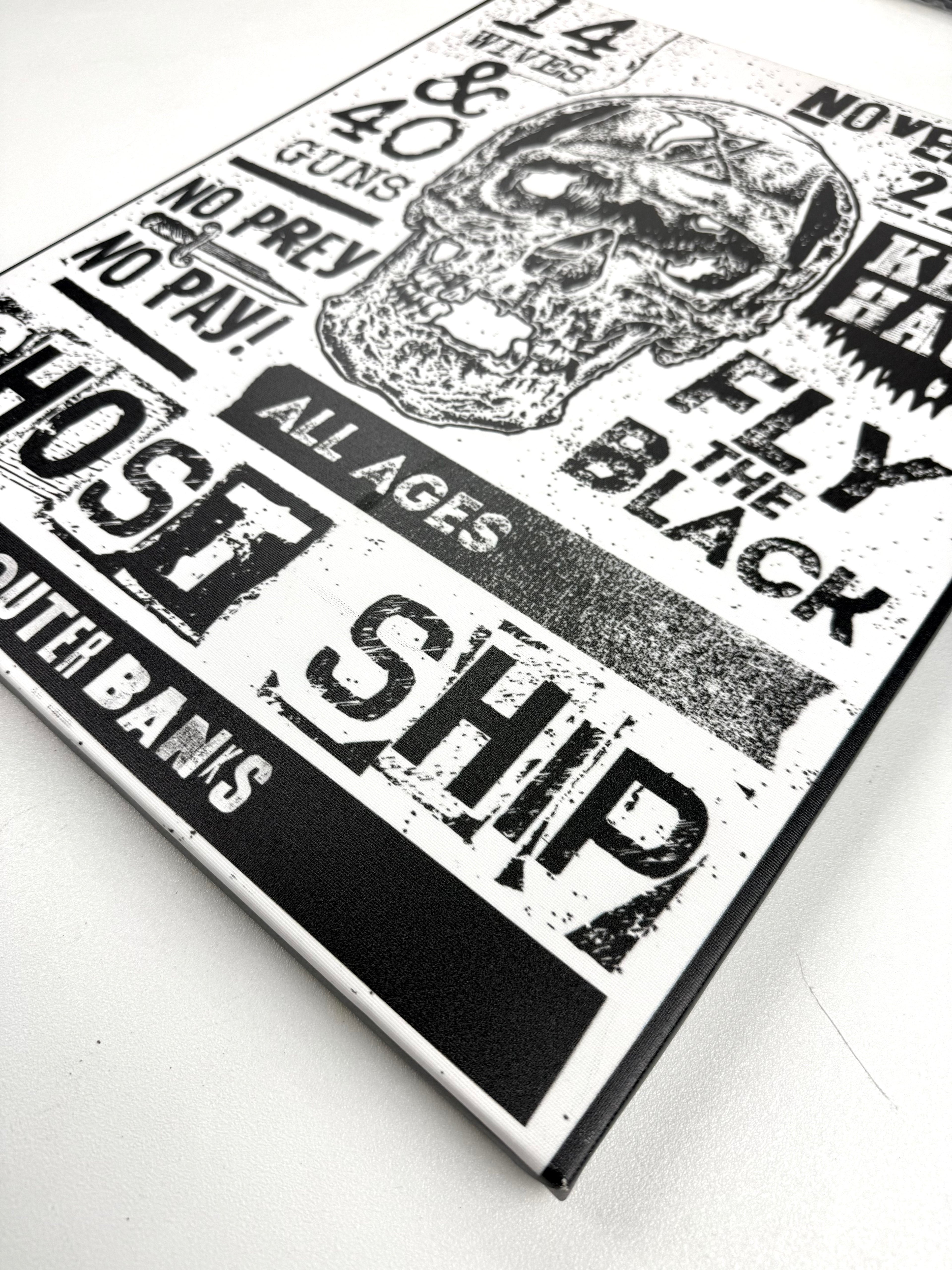 Punk Flyer - Art Canvas 16x20 - GHOSTSHIP.Supply