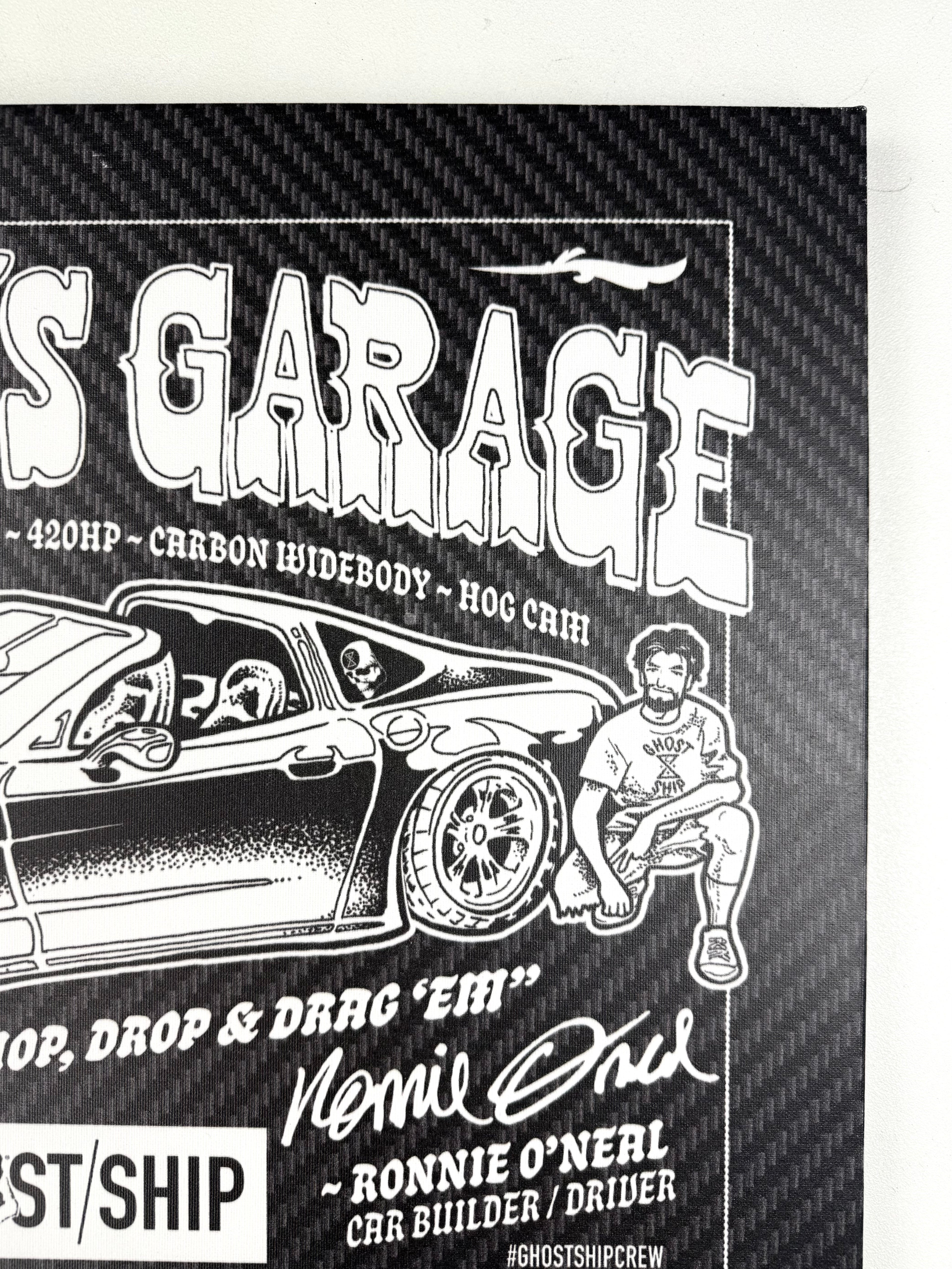 RONNIE'S GARAGE - Ronnie O'Neal Pro Model Art Canvas 20x16 - GHOSTSHIP.Supply
