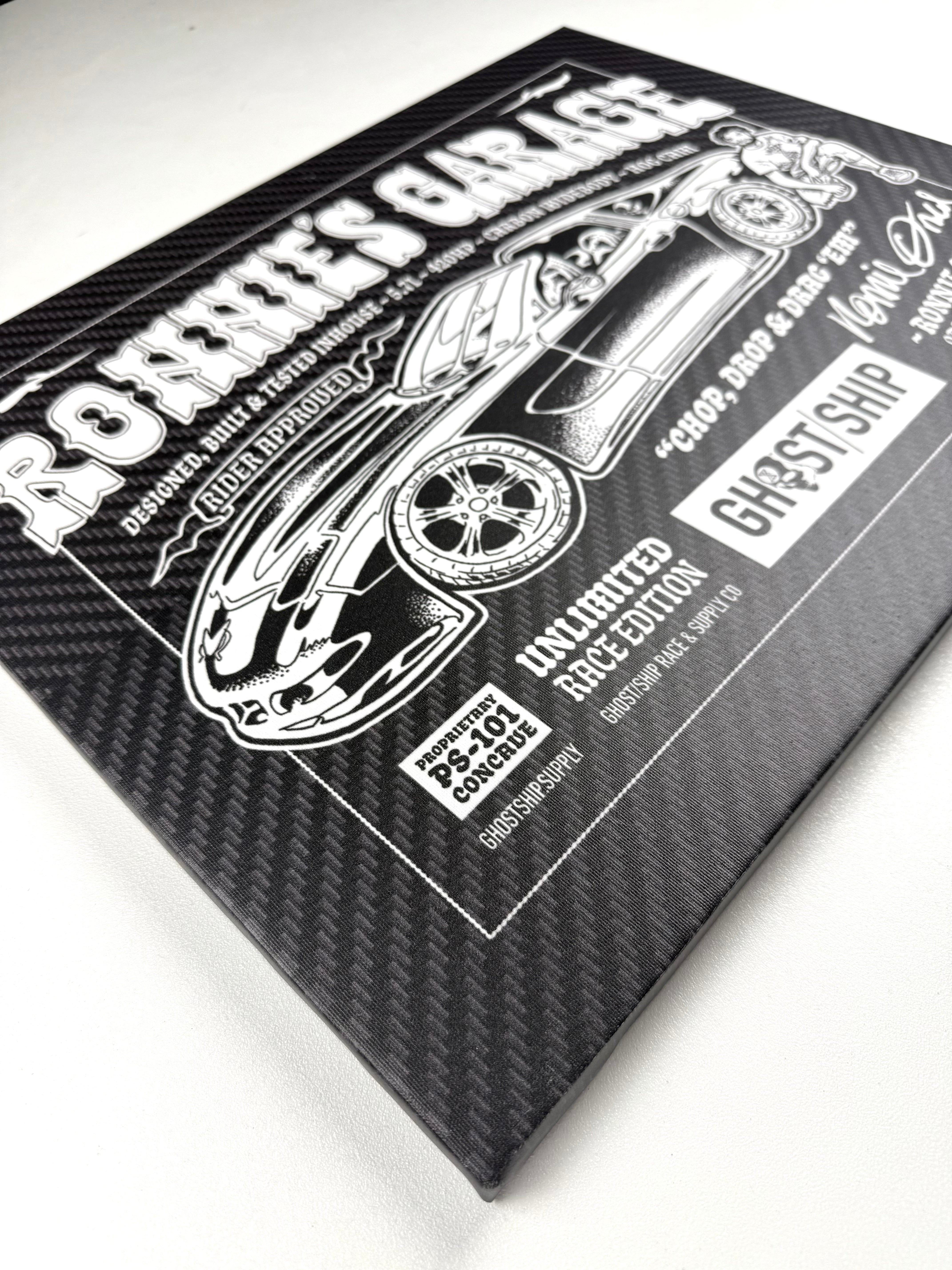 RONNIE'S GARAGE - Ronnie O'Neal Pro Model Art Canvas 20x16