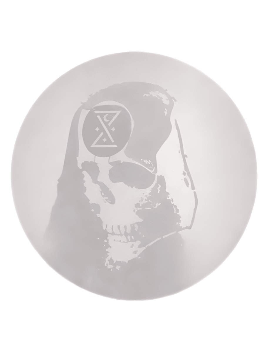 Special Edition Holographic Ominous Skull Logo on Circle Sticker - Large - GHOSTSHIP.Supply