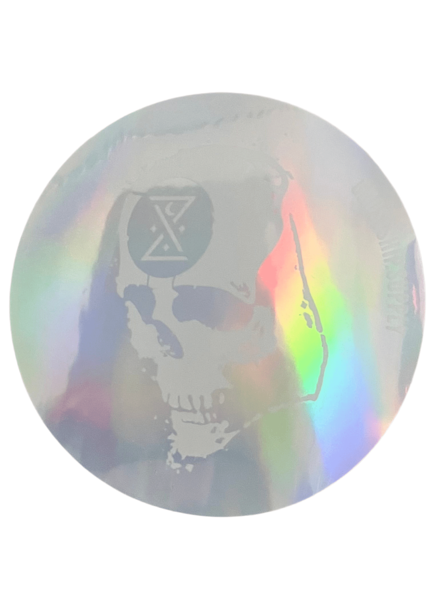 Special Edition Holographic Ominous Skull Logo on Circle Sticker - Large - GHOSTSHIP.Supply