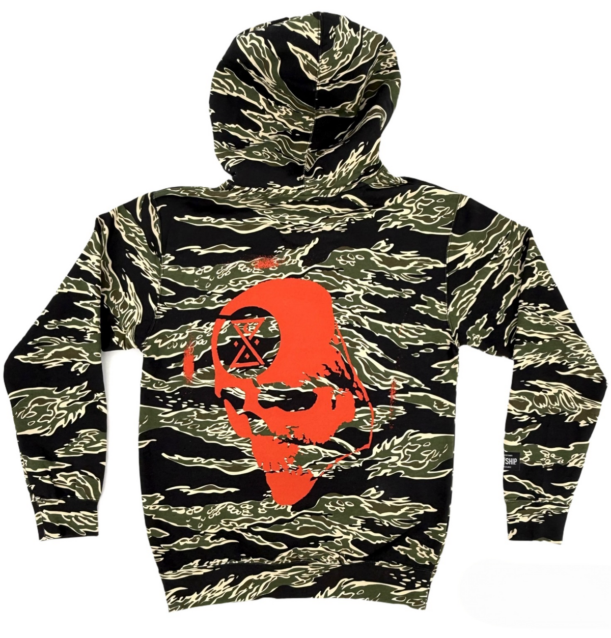 GHOST SHIP Outer Banks Skull Tiger Camo Hoodie | Coastal Streetwear
