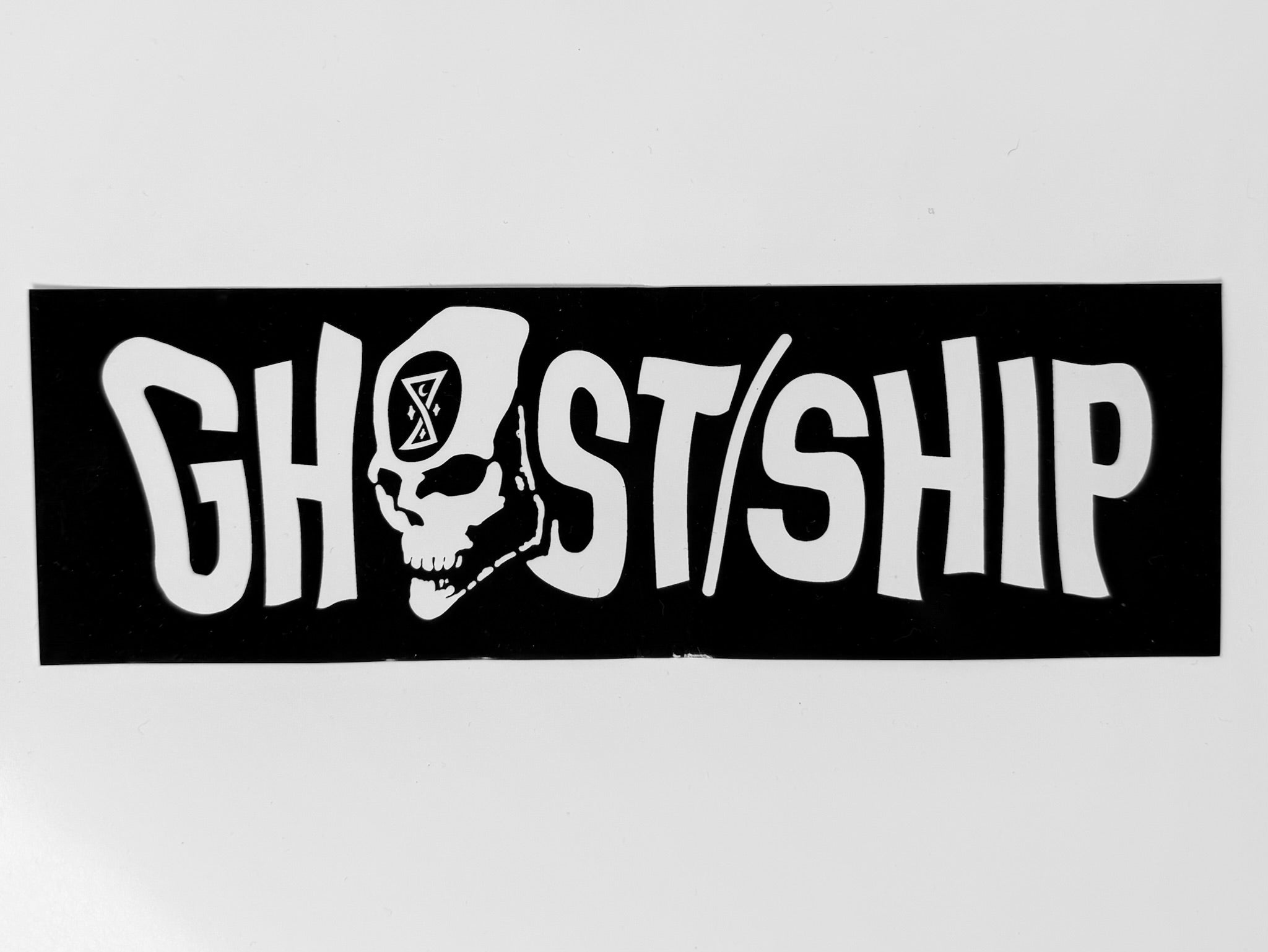Warped Ominous Bar Logo Bumper Sticker - 2 Colors - GHOSTSHIP.Supply