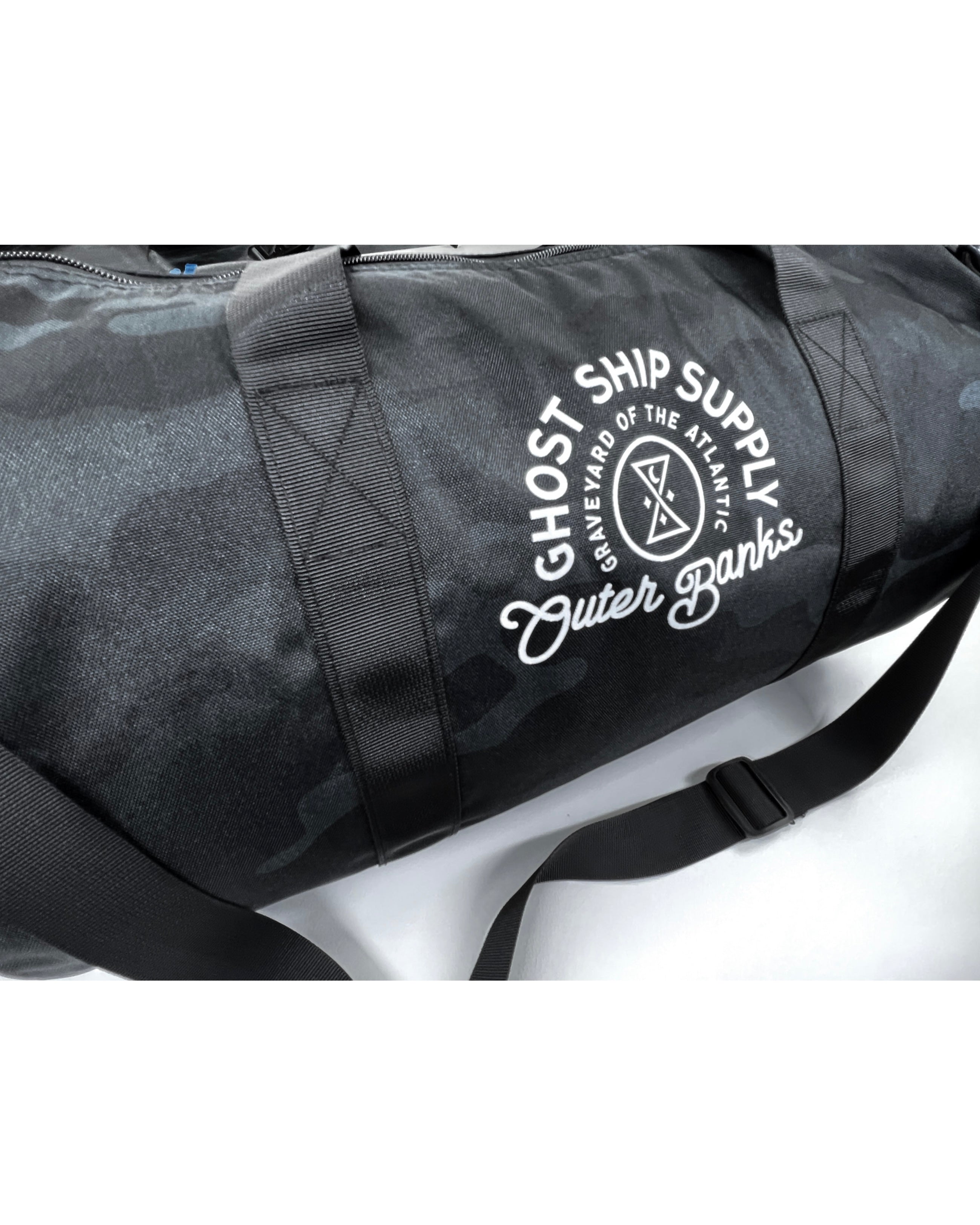 Black Camo Print Insignia Duffle Bag - GHOSTSHIP.Supply