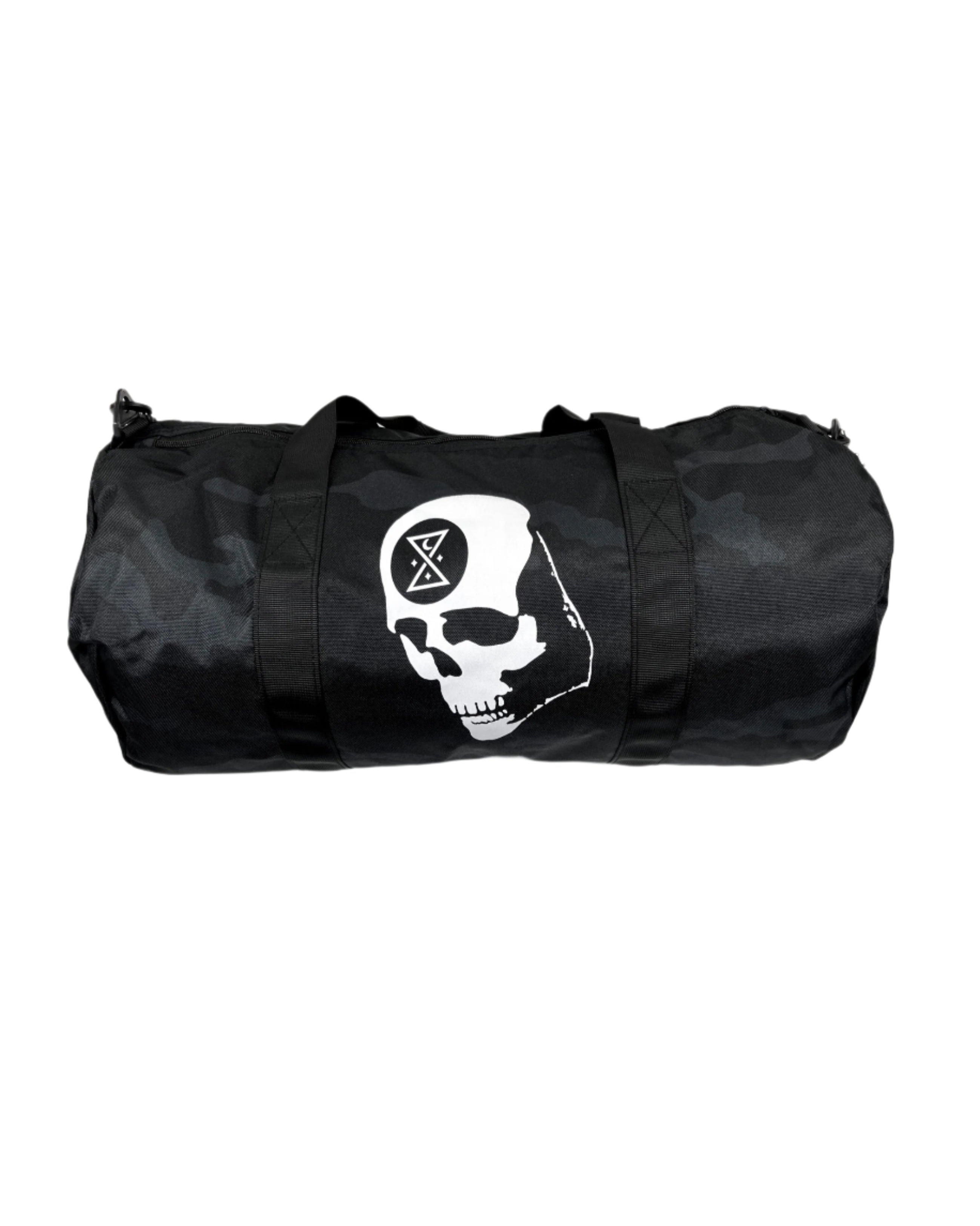 Black Camo Print Ominous Skull Duffle Bag - GHOSTSHIP.Supply
