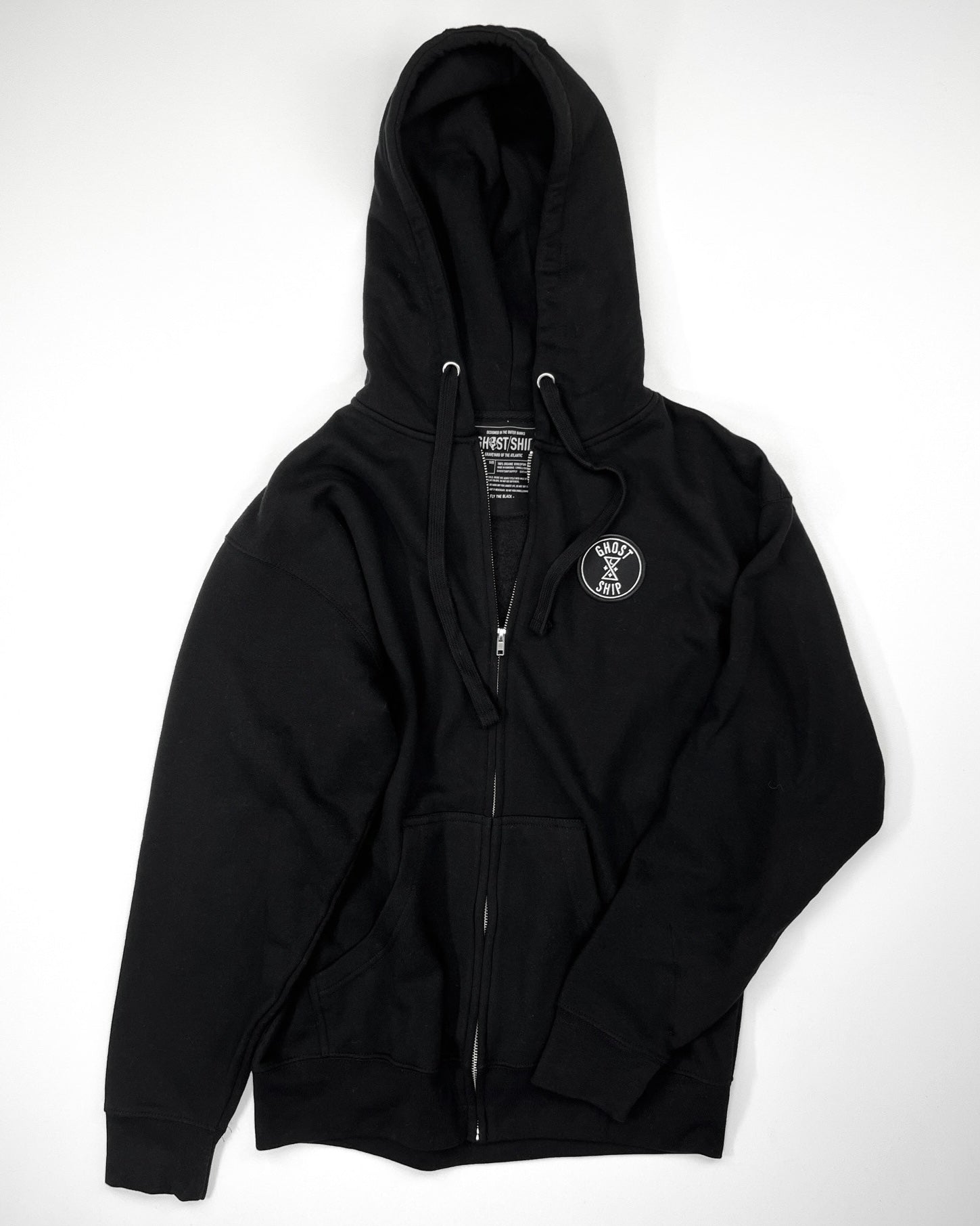 Black First Light Zip Up Hoodie - GHOSTSHIP.Supply