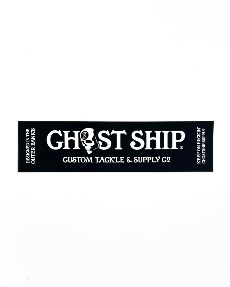 Custom Tackle & Supply Co Logo on Black Rectangle Sticker - Medium - GHOSTSHIP.Supply