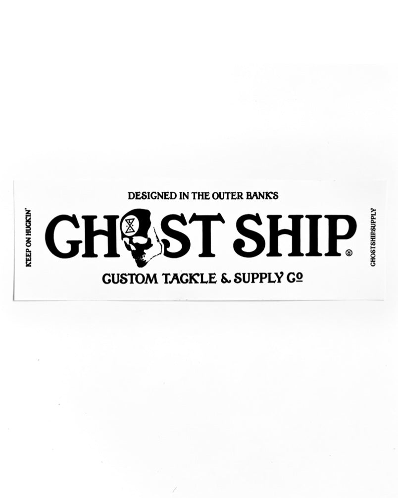 Custom Tackle & Supply Co Logo on White Rectangle Sticker - JUMBO - GHOSTSHIP.Supply