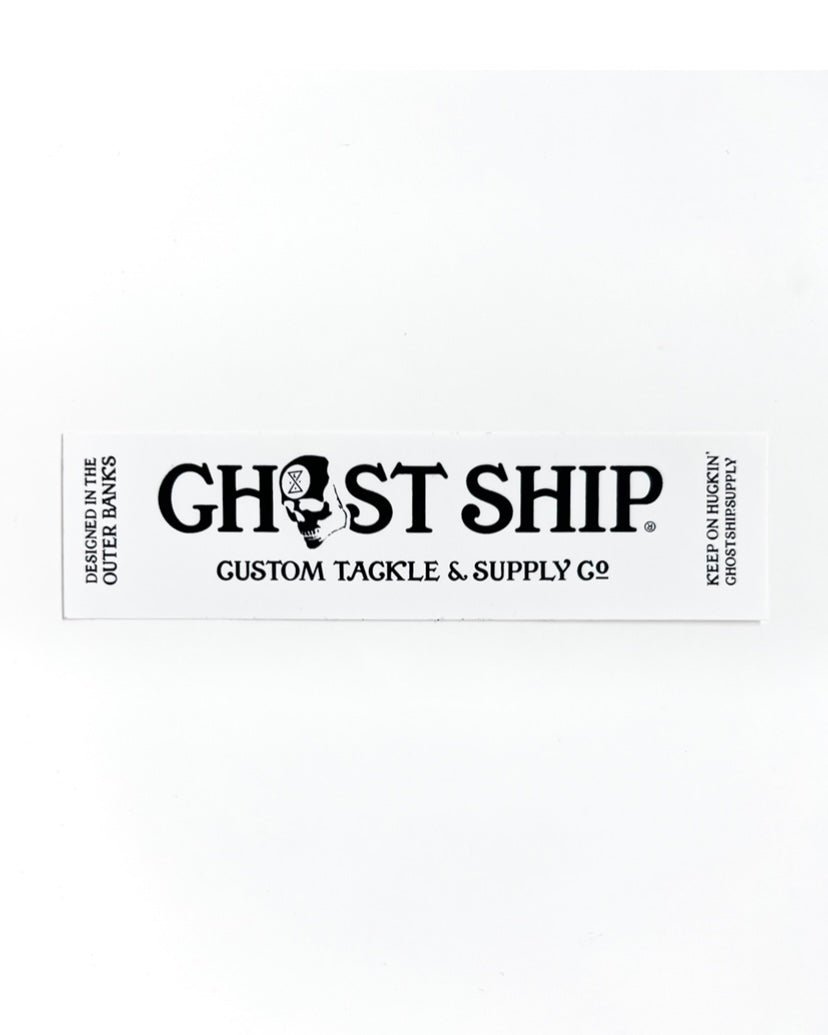 Custom Tackle & Supply Co Logo on White Rectangle Sticker - Medium - GHOSTSHIP.Supply