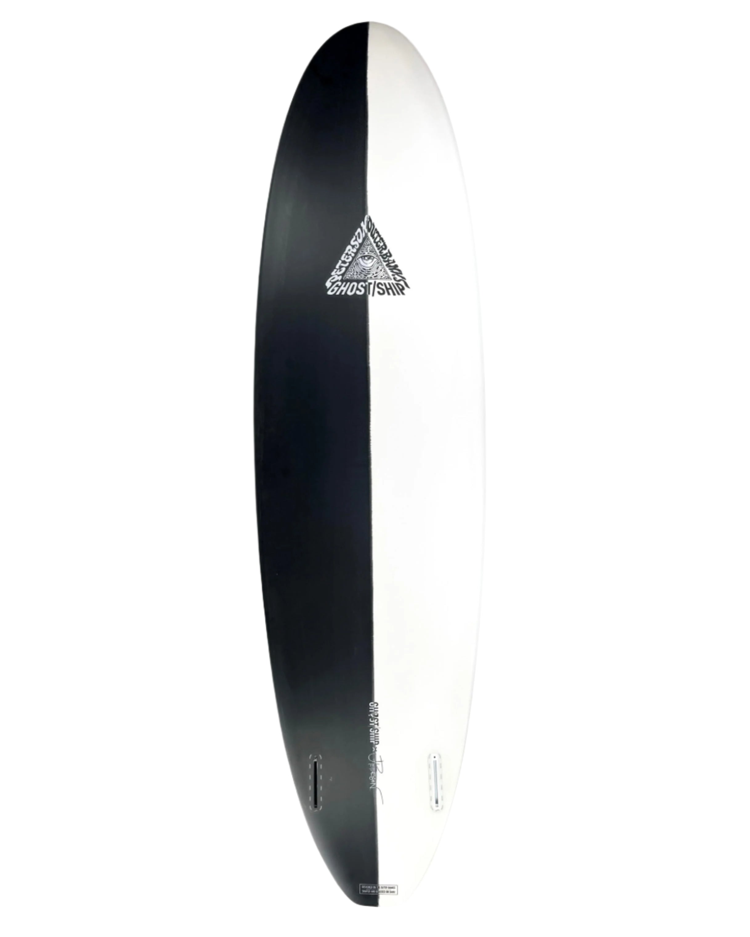 Ghost Ship x Josh Peterson Black & White Vee Twin Surfboard 6’10” - GHOSTSHIP.Supply