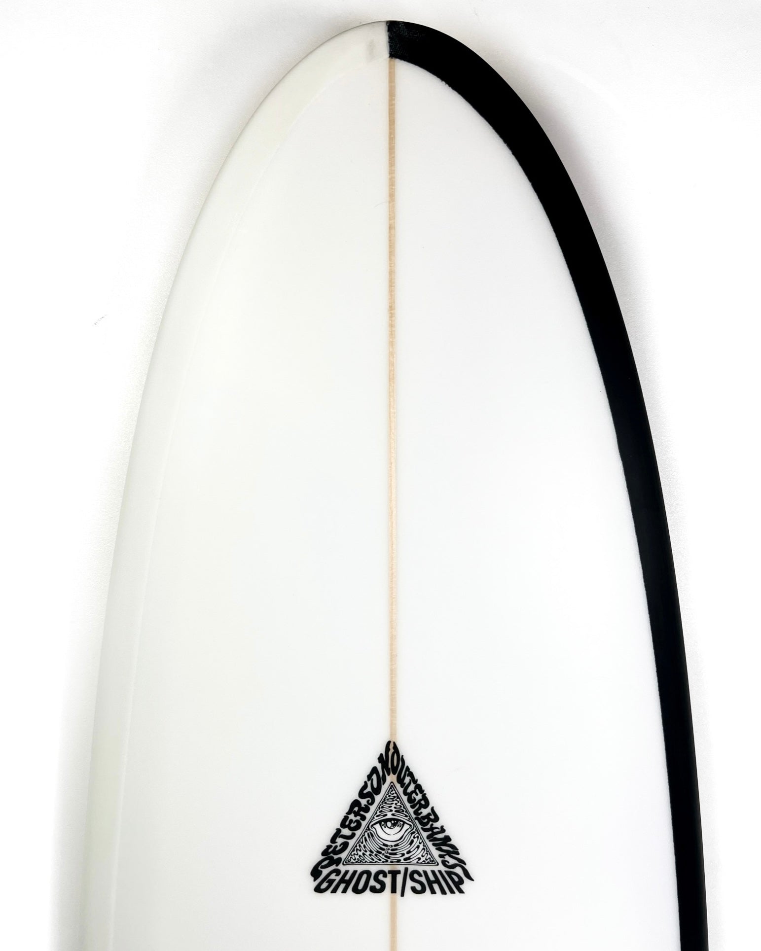 Ghost Ship x Josh Peterson Black & White Vee Twin Surfboard 6’10” - GHOSTSHIP.Supply