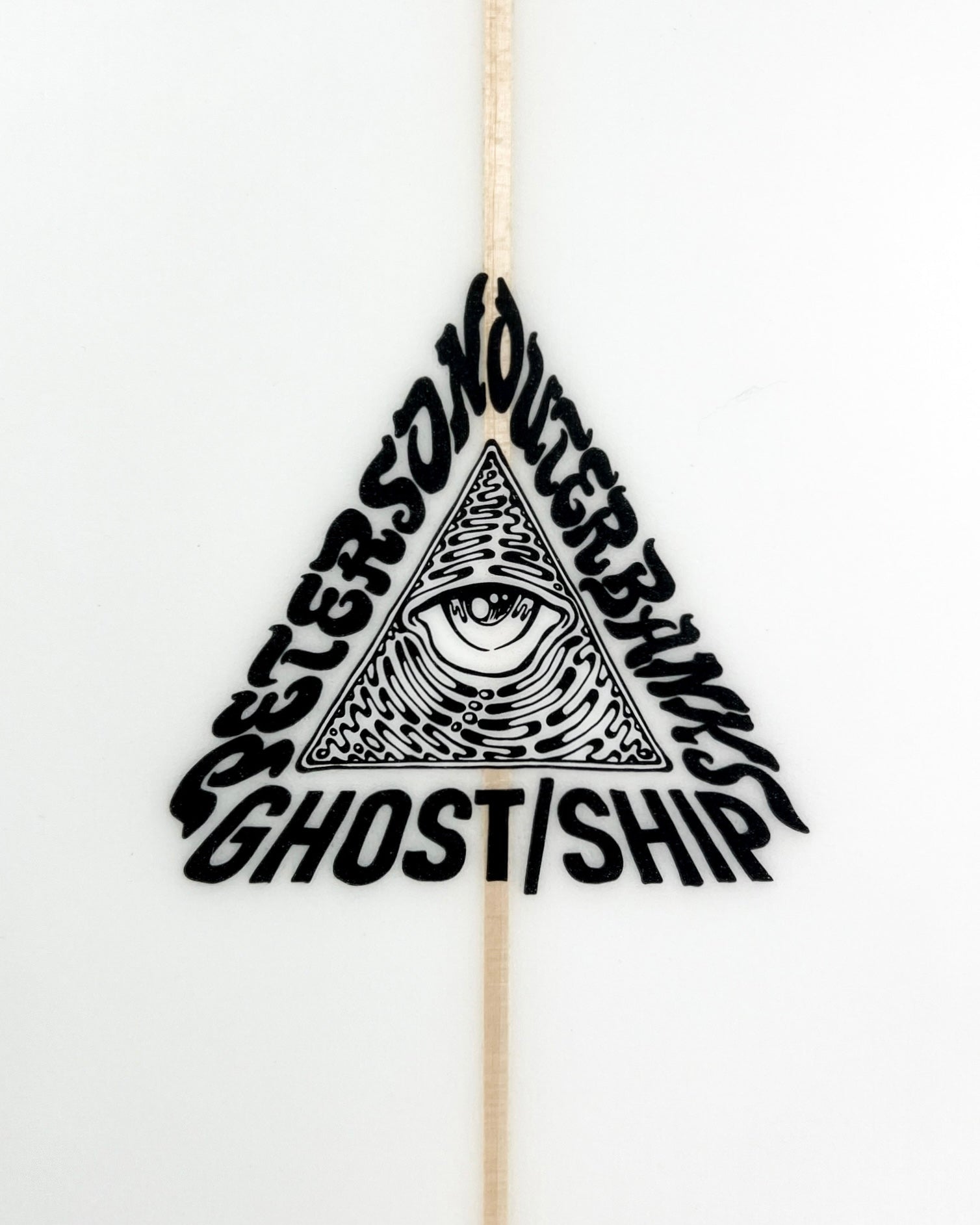 Ghost Ship x Josh Peterson Black & White Vee Twin Surfboard 6’10” - GHOSTSHIP.Supply