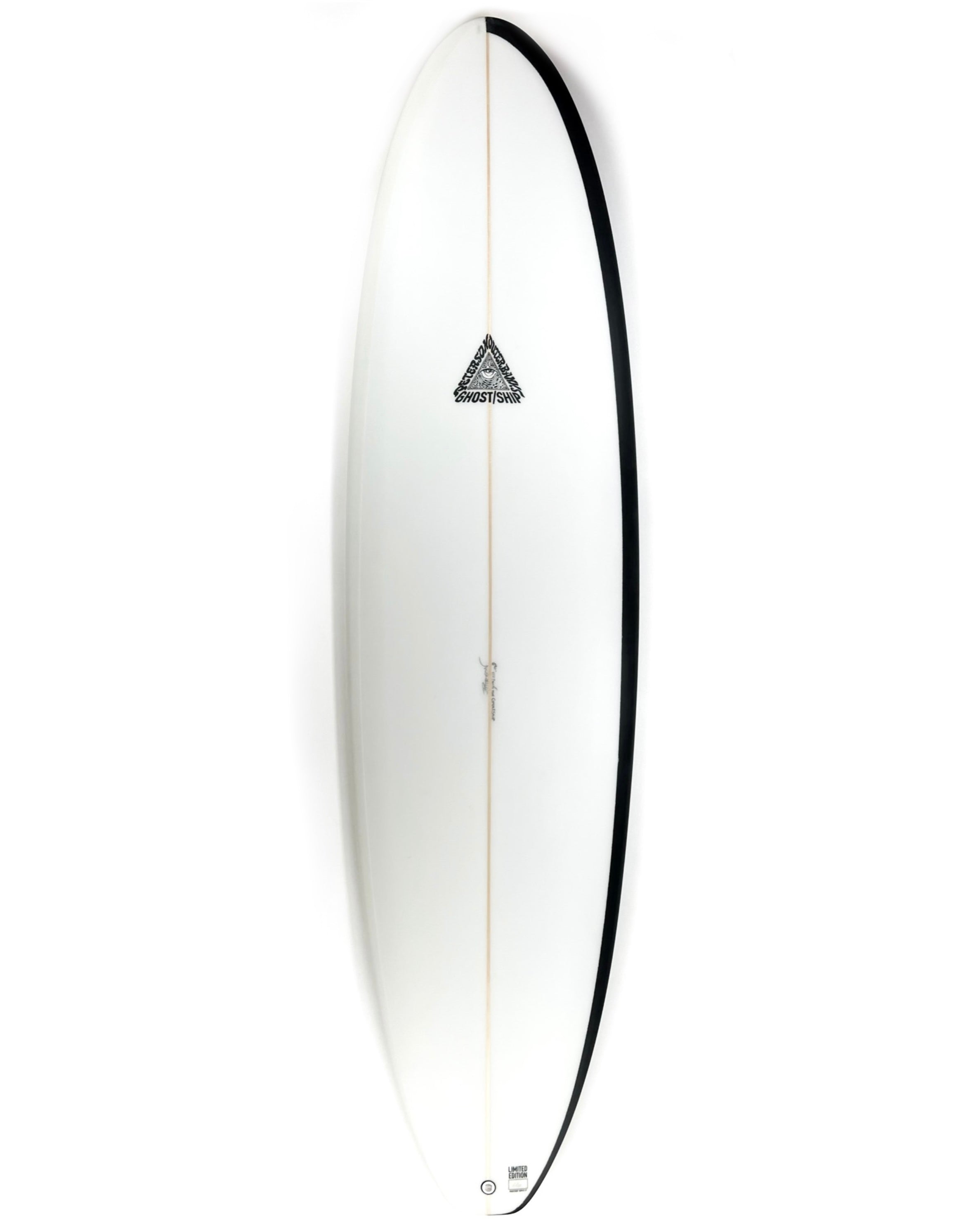 Ghost Ship x Josh Peterson Black & White Vee Twin Surfboard 6’10” - GHOSTSHIP.Supply