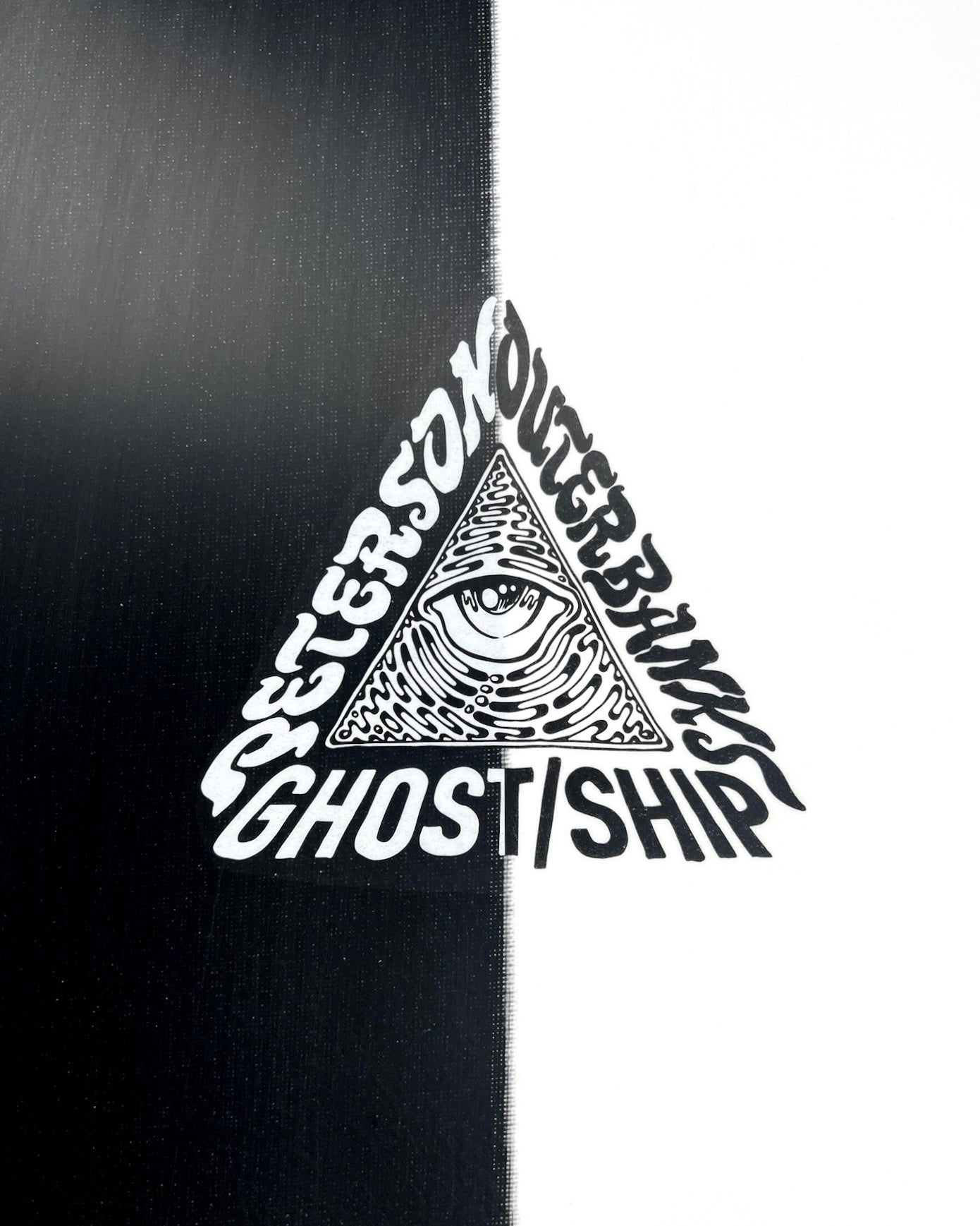 Ghost Ship x Josh Peterson Black & White Vee Twin Surfboard 6’6” - GHOSTSHIP.Supply