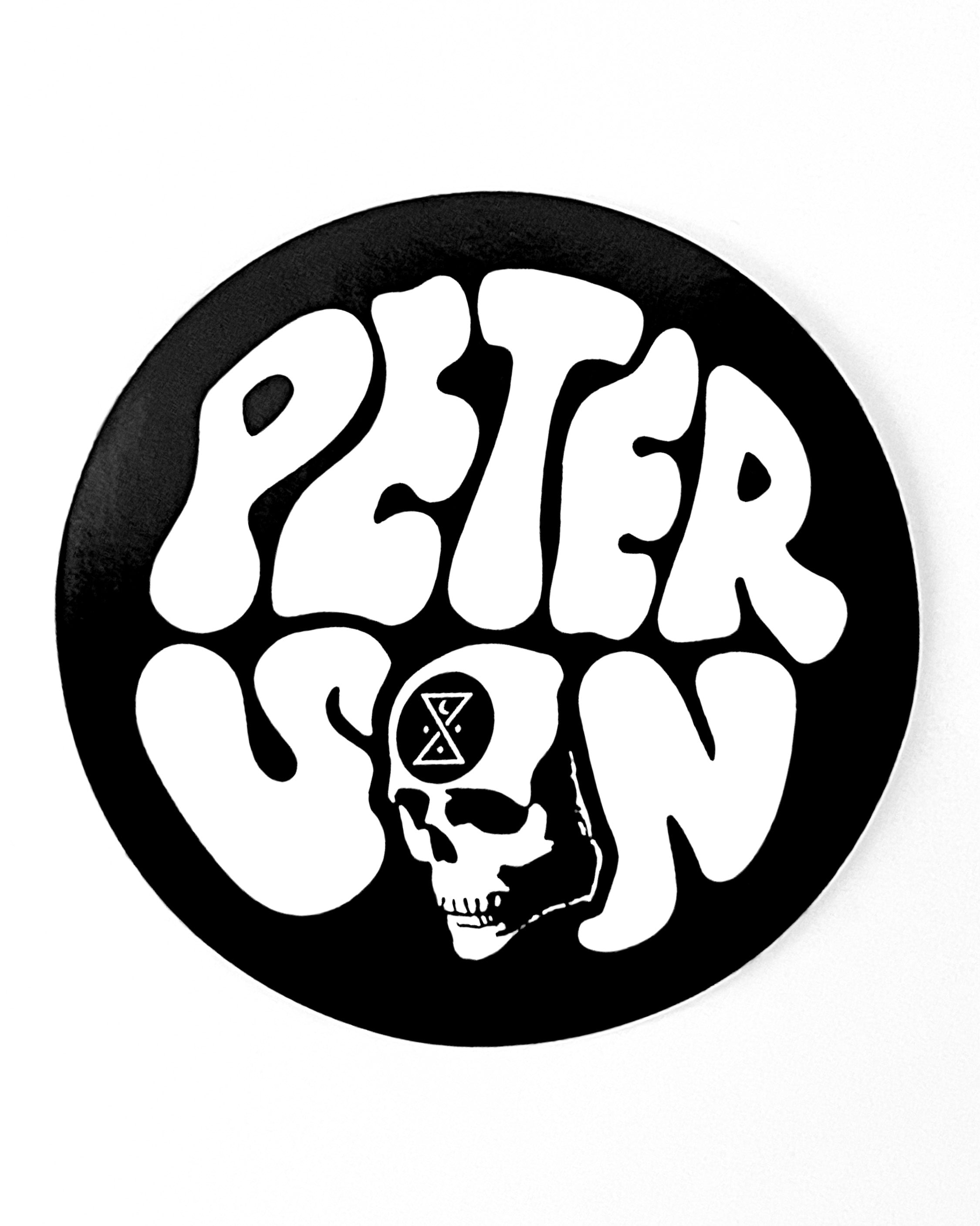 Ghost/Ship x Josh Peterson logo on Black Circle Sticker - Large - GHOSTSHIP.Supply