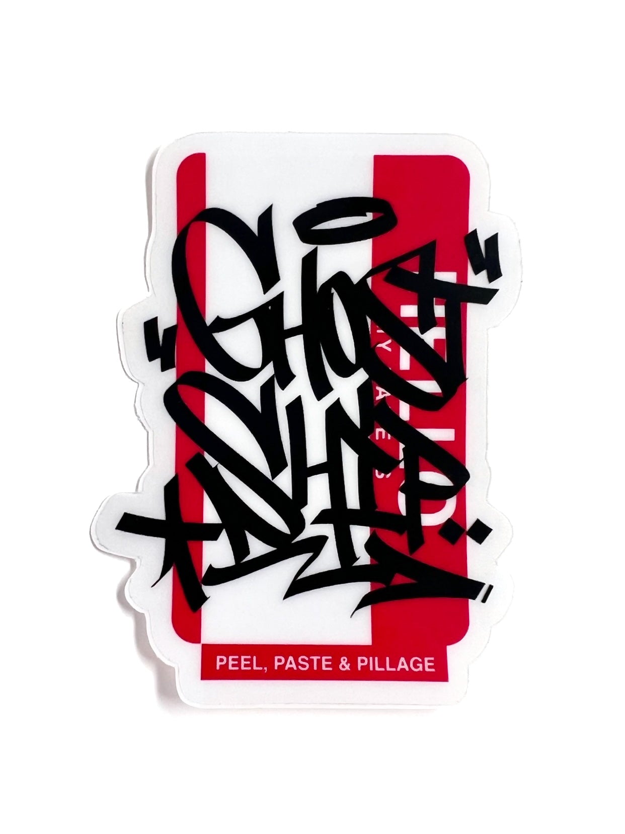 Hello My Name Is... Red Vert Tag Sticker - GHOSTSHIP.Supply