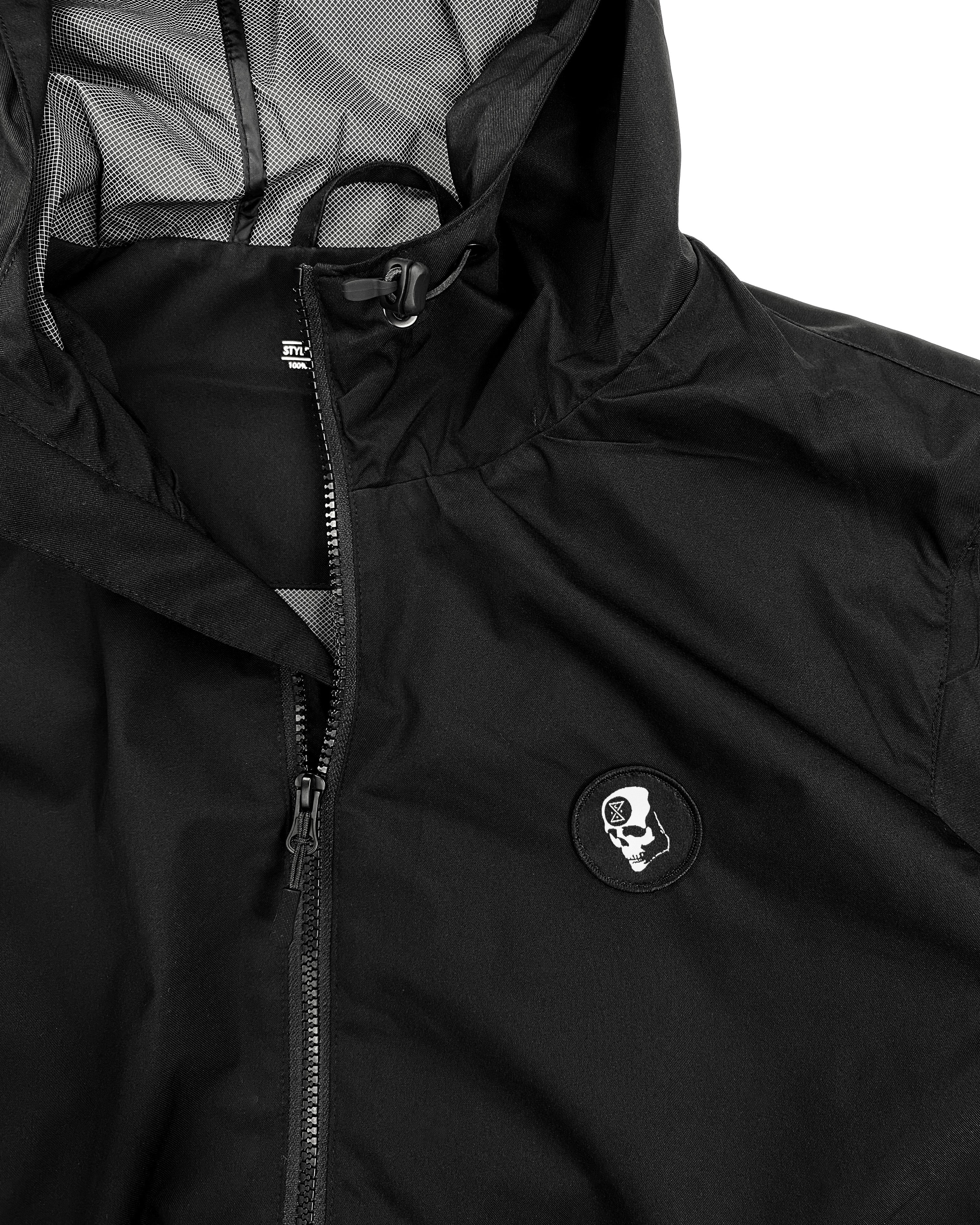 Hybrid Hooded Zip-Up Jacket - Black