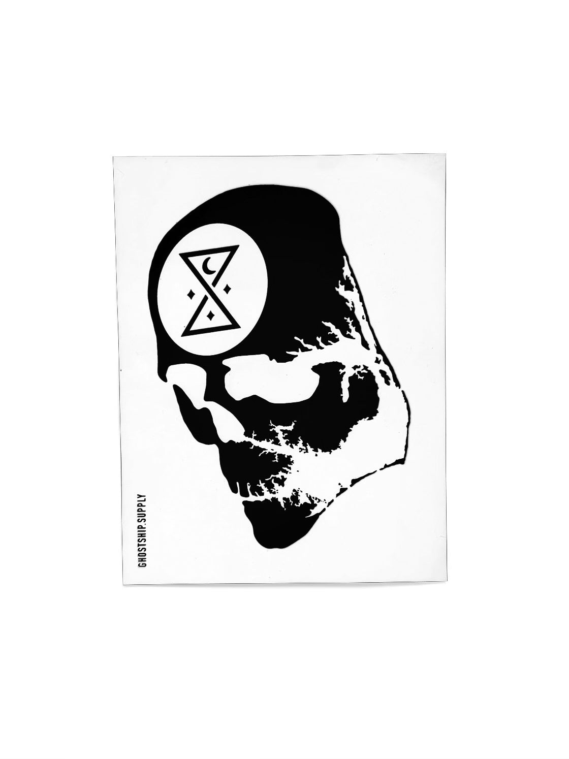 Ominous Skull Map White Rectangle Sticker - JUMBO