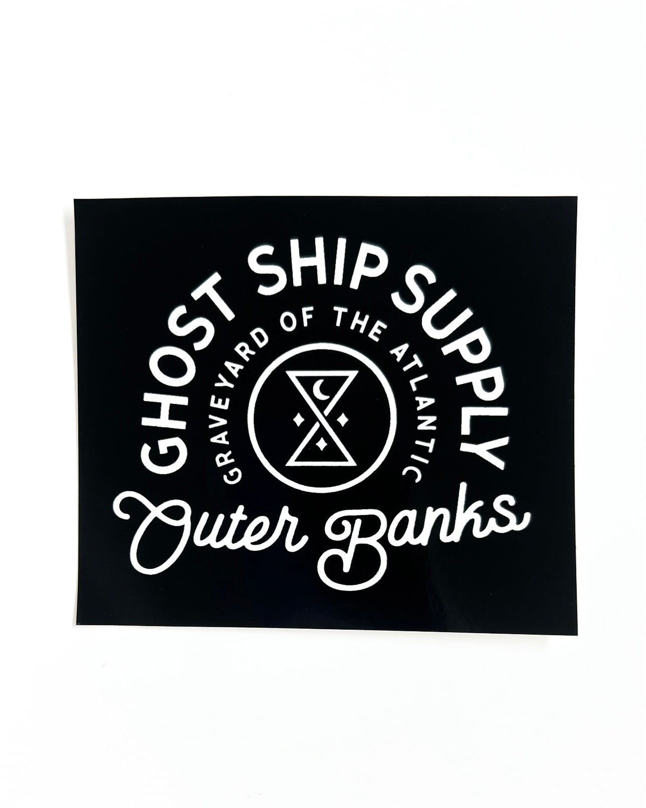 Insignia logo on Black Rectangle Sticker - Large - GHOSTSHIP.Supply