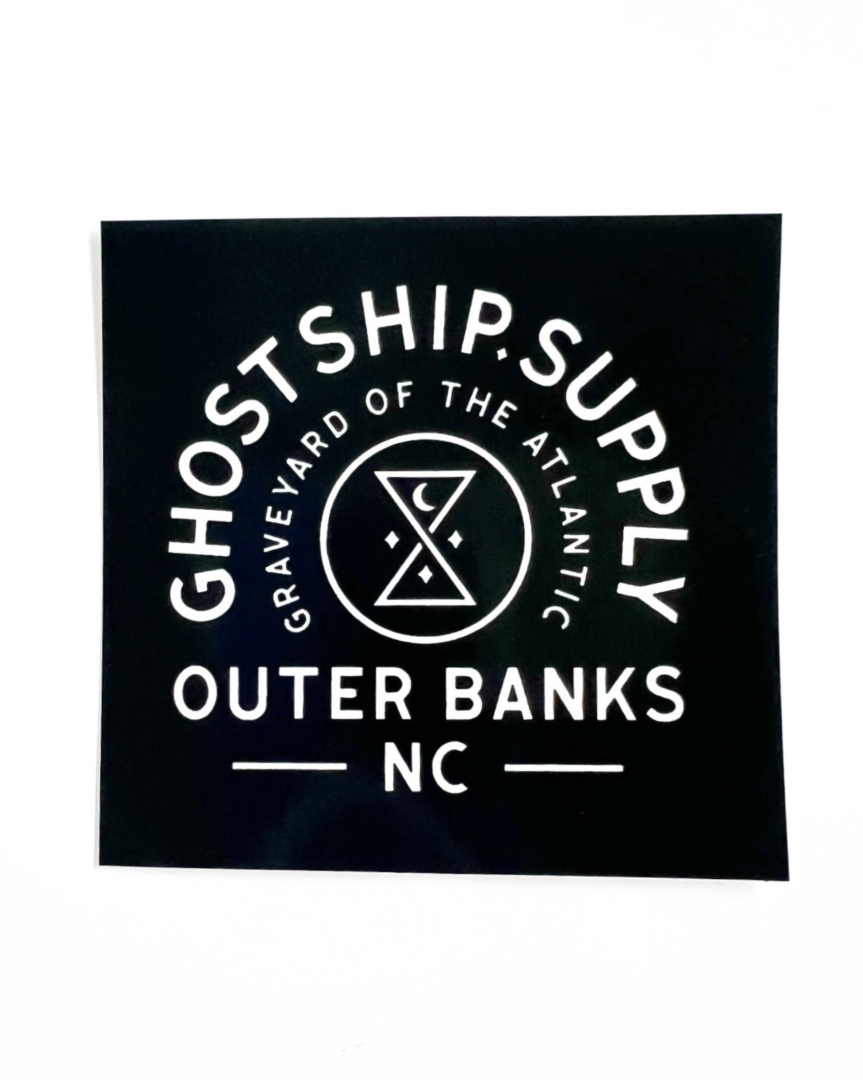 Insignia NC logo on Black Square Sticker - Large - GHOSTSHIP.Supply